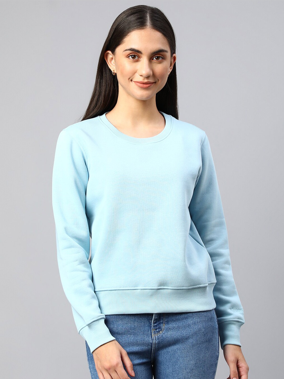 

Xpose Women Blue Solid Wool Sweatshirt