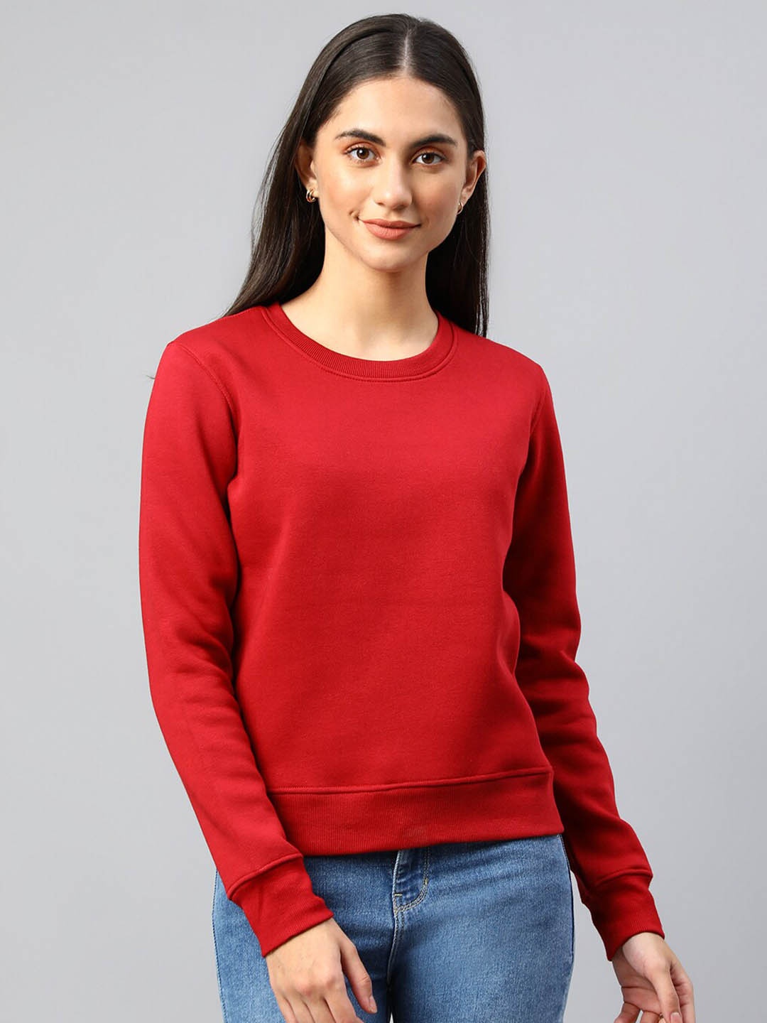 

Xpose Women Maroon Solid Wool Sweatshirt