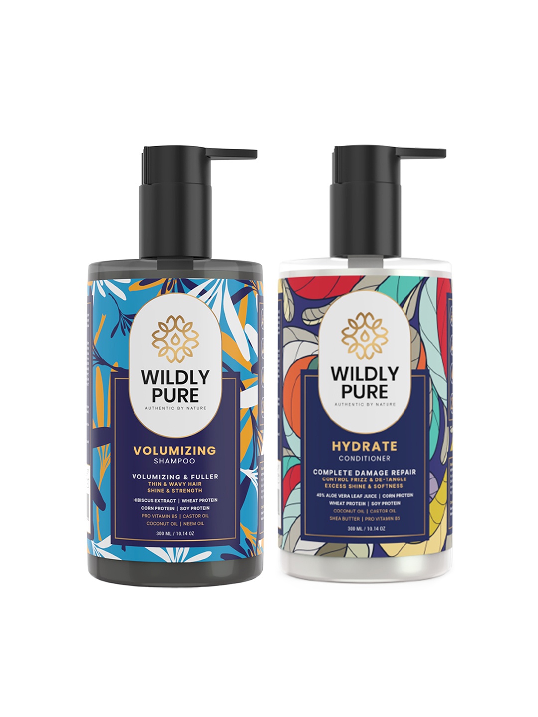 

Wildly Pure Set of 2 Volume Boost Shampoo & Conditioner 300ml each, Blue