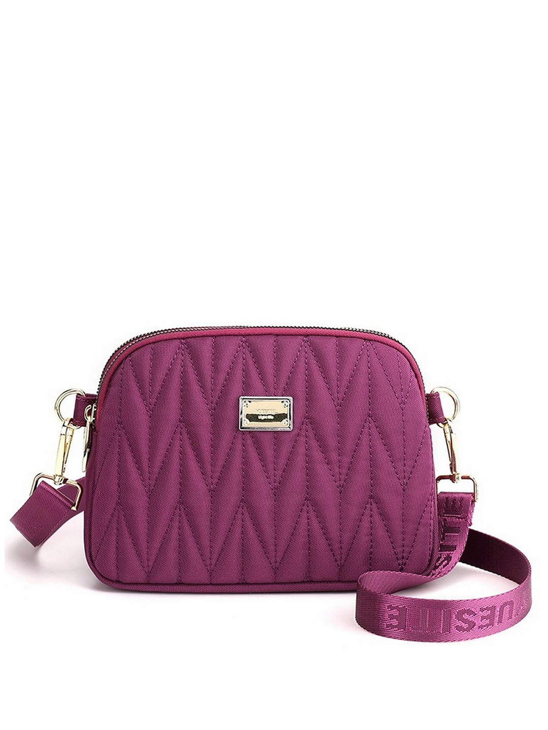 

Diva Dale Purple Structured Sling Bag with Quilted