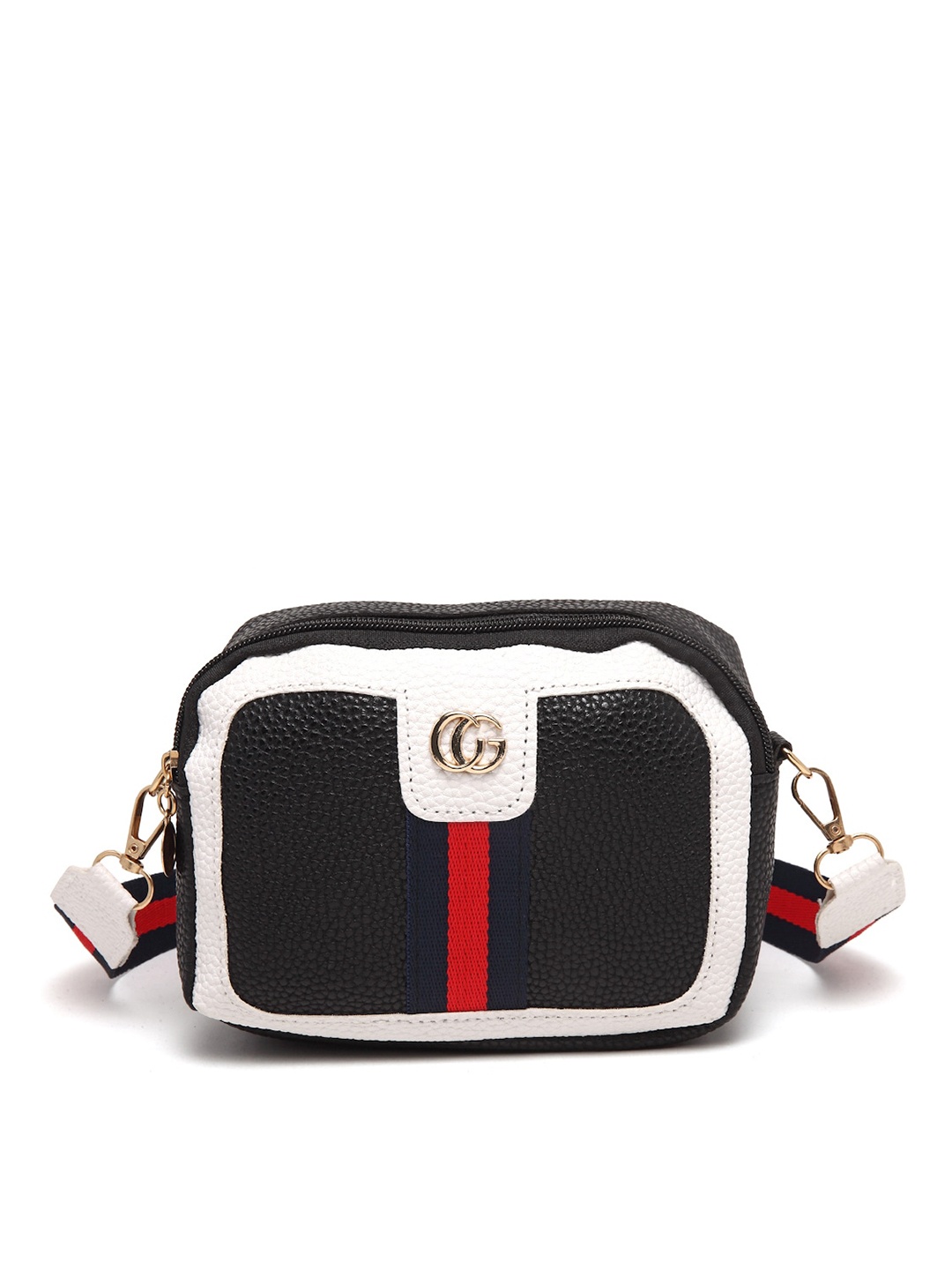 

Diva Dale Black Colourblocked PU Structured Sling Bag