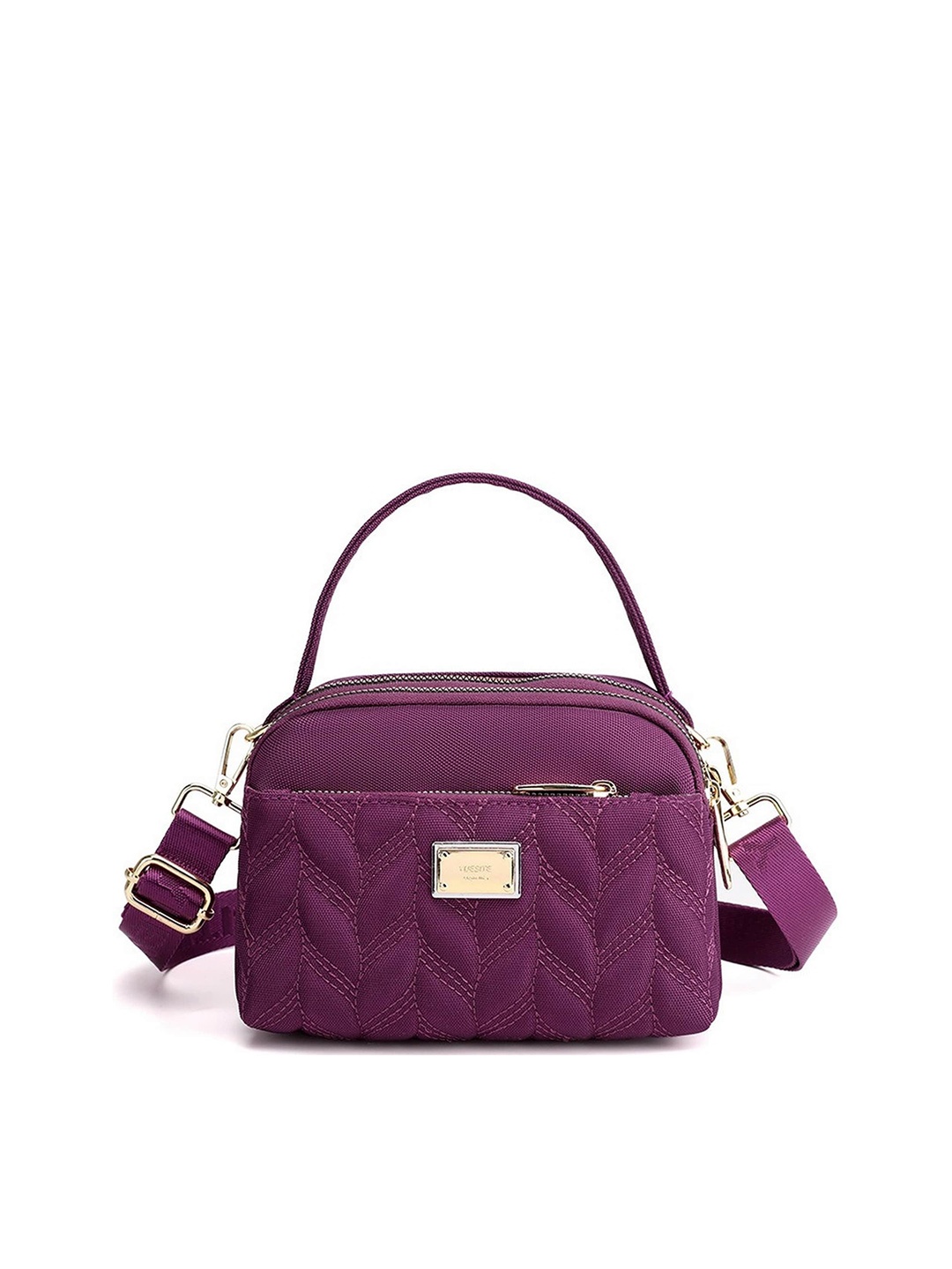 

Diva Dale Purple Textured Structured Sling Bag