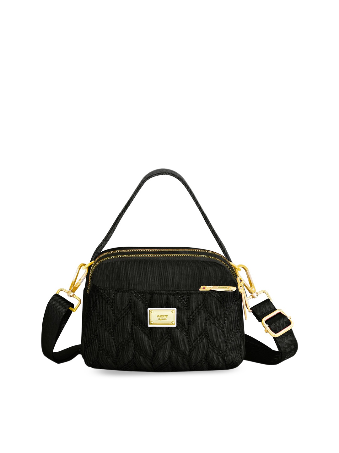 

Diva Dale Black Structured Handheld Bag with Quilted