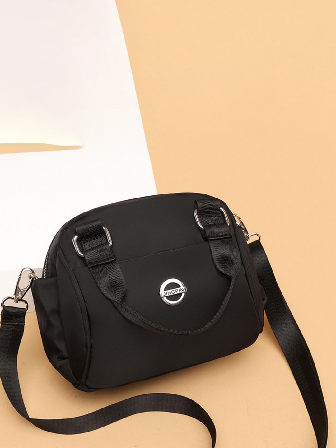 

Diva Dale Black Structured Sling Bag