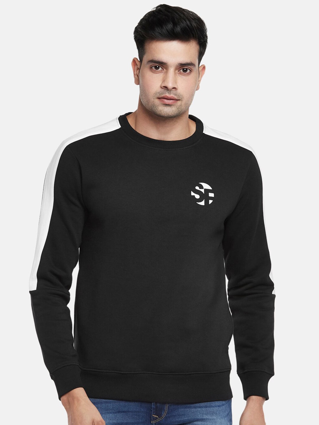 

SF JEANS by Pantaloons Men Black Cotton Sweatshirt