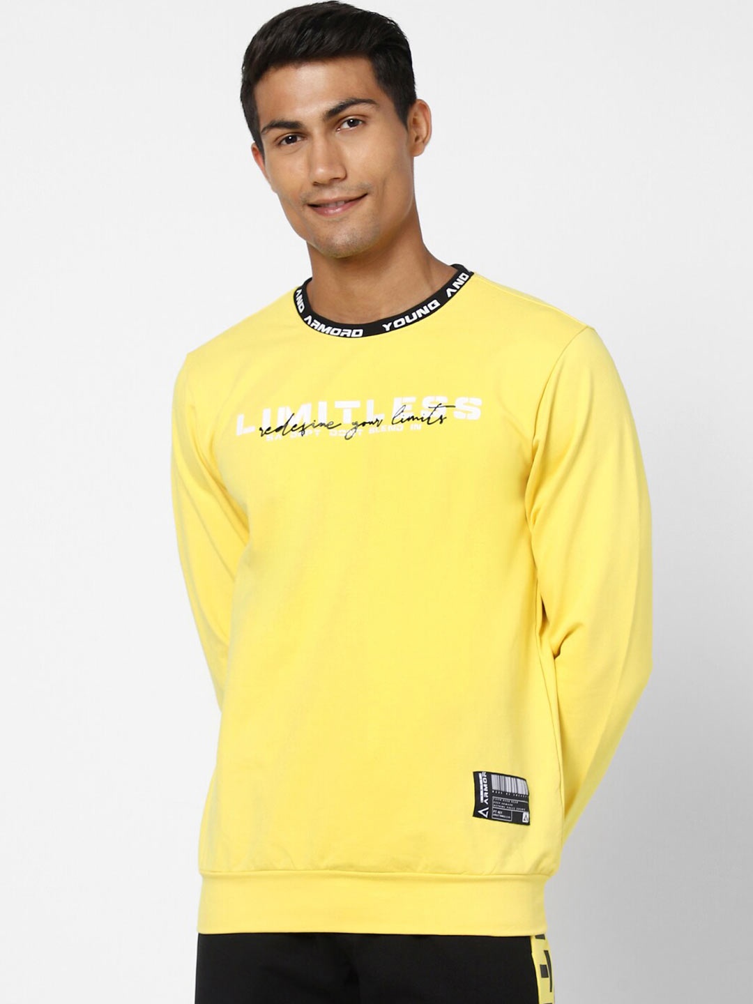 

Street Armor by Pantaloons Men Yellow Printed Cotton Sweatshirt