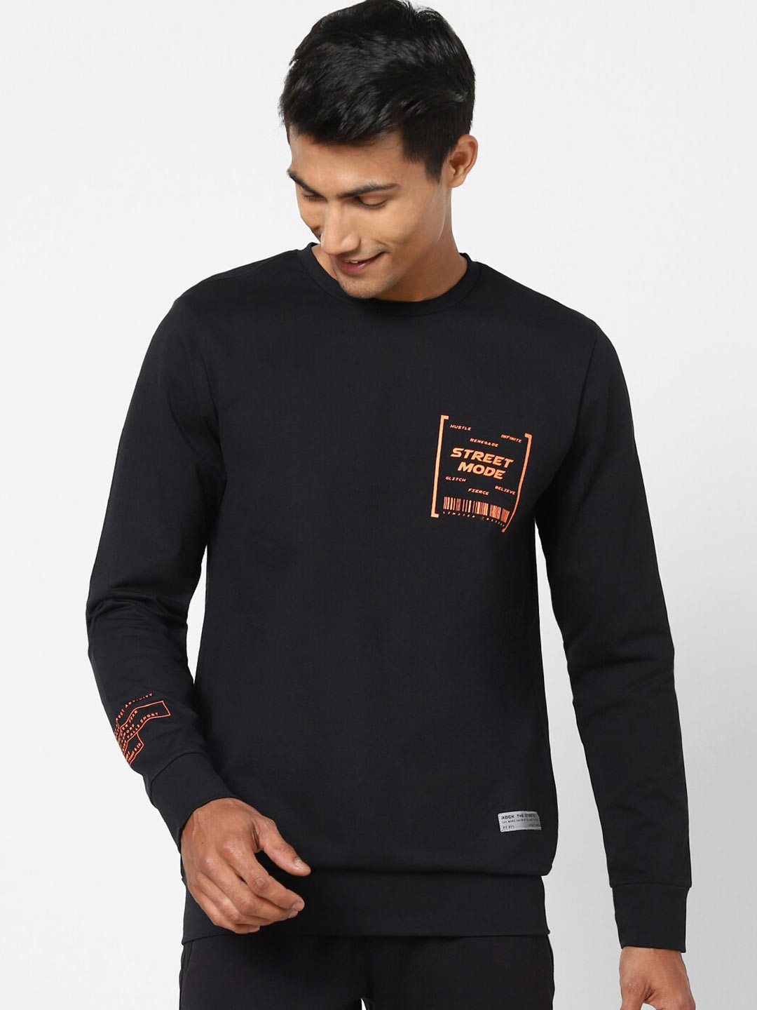 

Street Armor by Pantaloons Round Neck Pullover Cotton Sweatshirt, Black