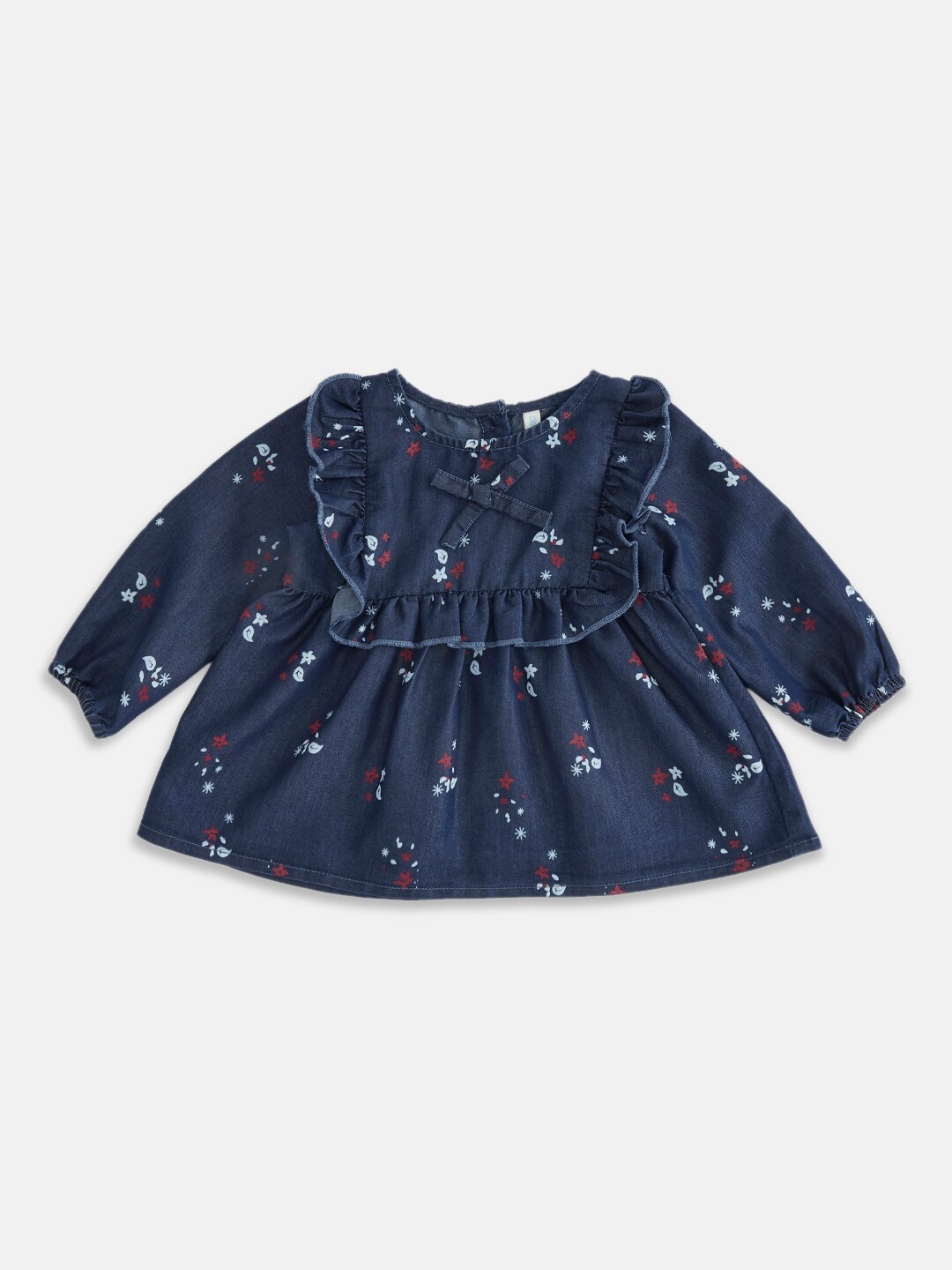 

Pantaloons Baby Girls Blue Floral Print Top