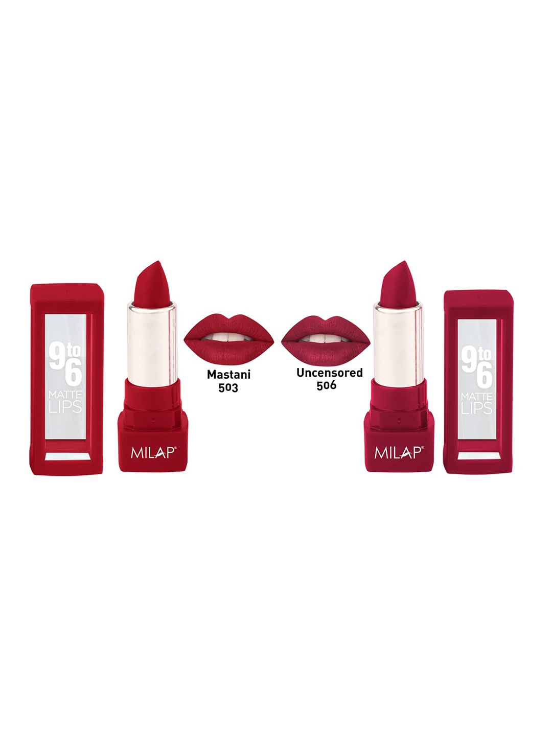 

MILAP 9to6 Set Of 2 Red Matte Lipstick 4.2gm