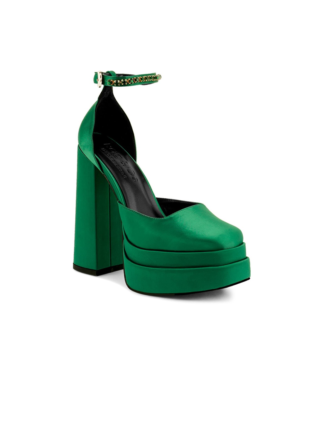 

RAG & CO Women Green Party Block Pumps