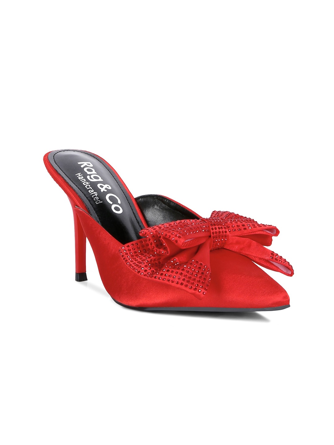 

RAG & CO Red Party Stiletto Pumps with Bows