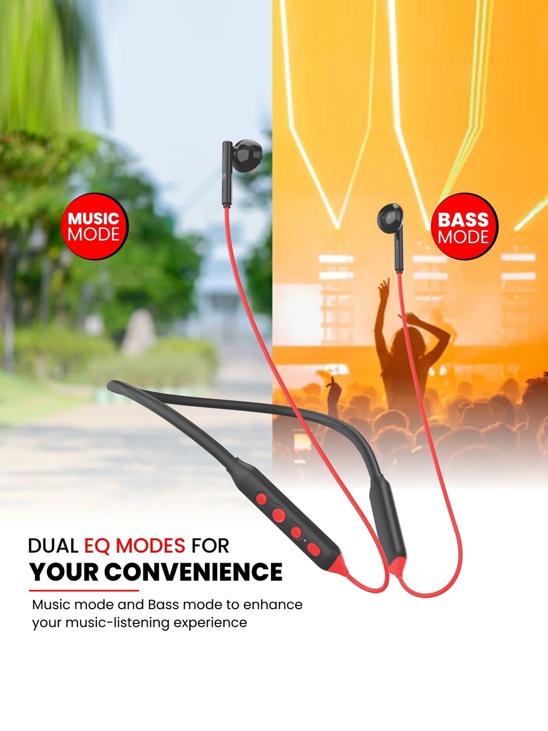 

Portronics Red & Black Dual-Toned Harmonics Z5 Wireless Bluetooth Stereo Headset