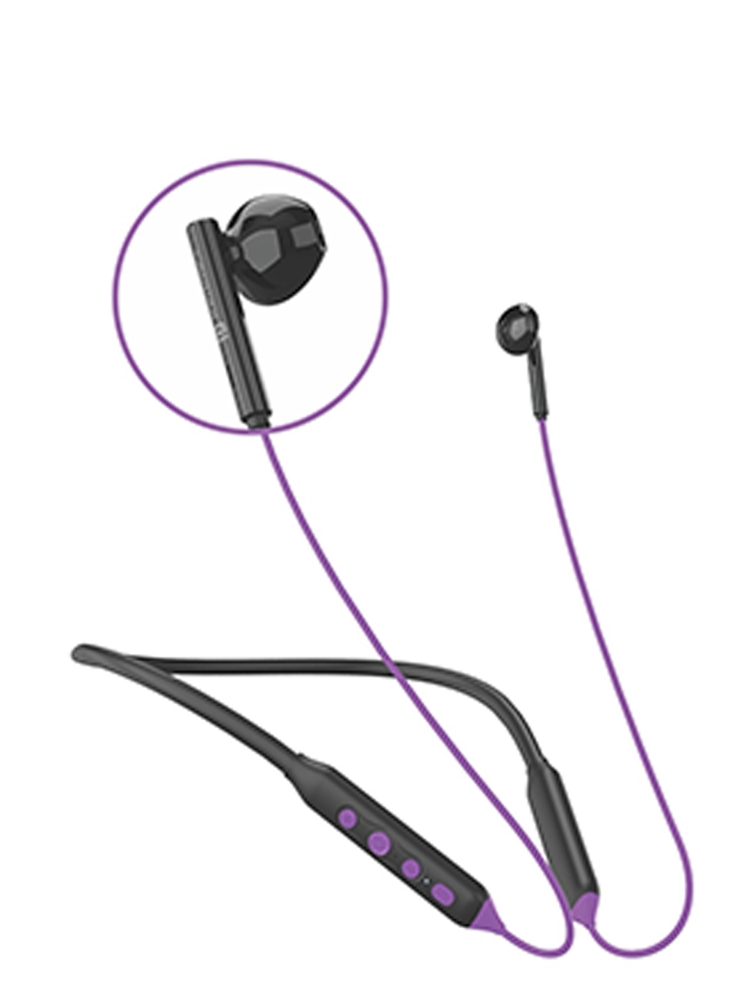 

Portronics Purple & Black Solid Wireless Bluetooth 5.2 Headphones