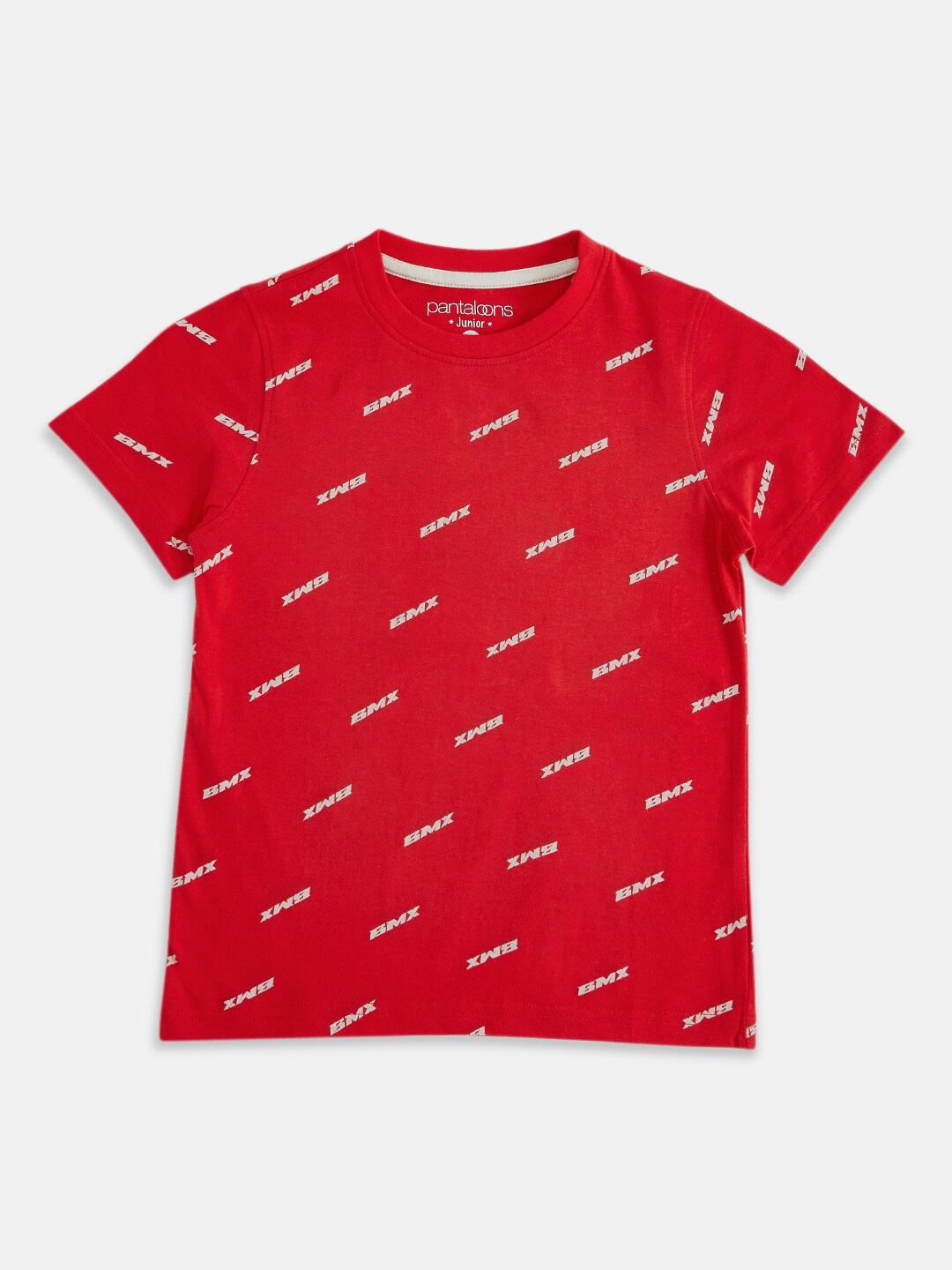 

Pantaloons Junior Boys Red Typography Printed Cotton T-shirt