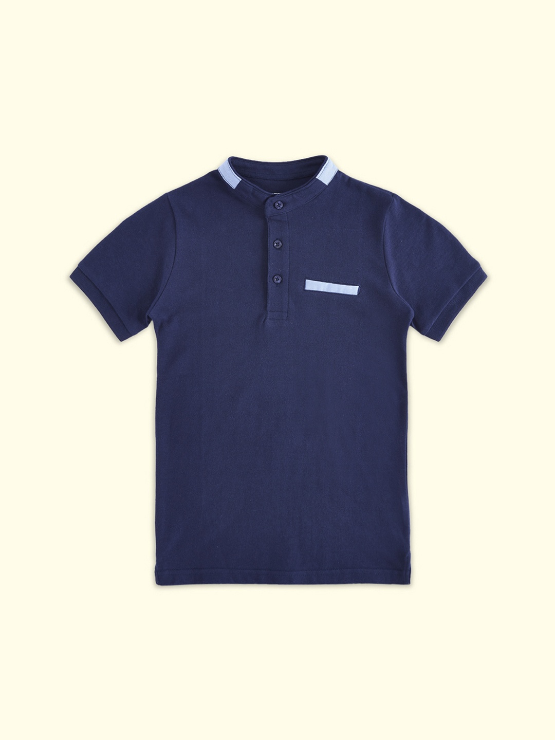 

Pantaloons Junior Boys Navy Blue Solid Cotton T-shirt