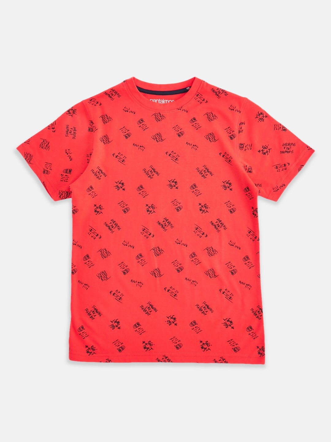 

Pantaloons Junior Boys Red Printed Cotton T-shirt