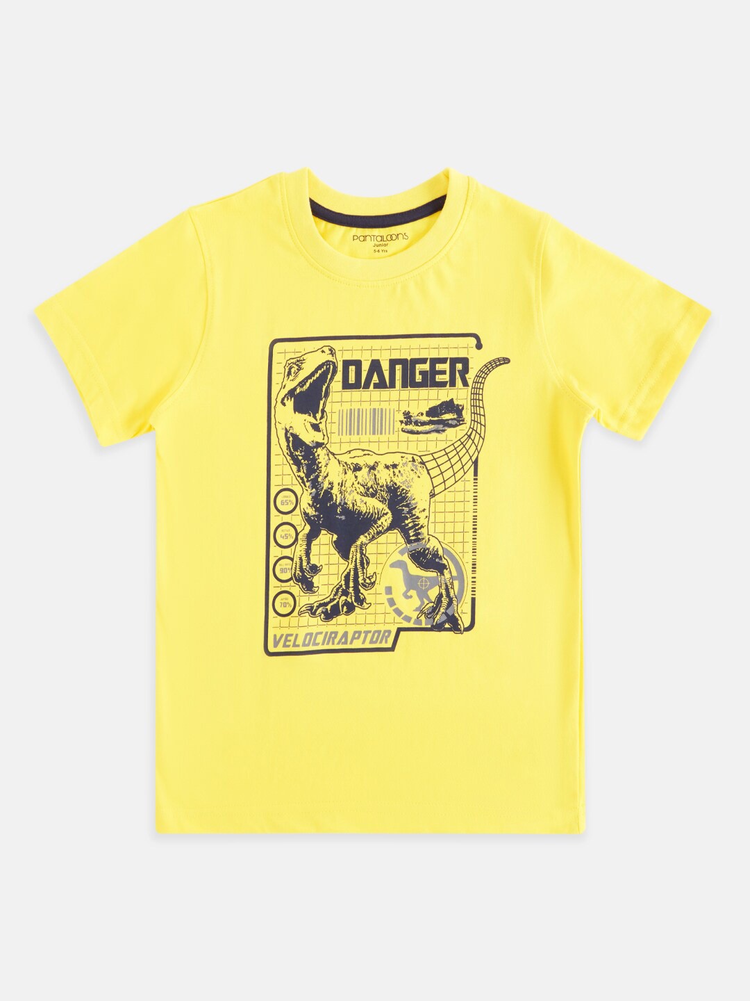 

Pantaloons Junior Boys Yellow Printed Cotton T-shirt