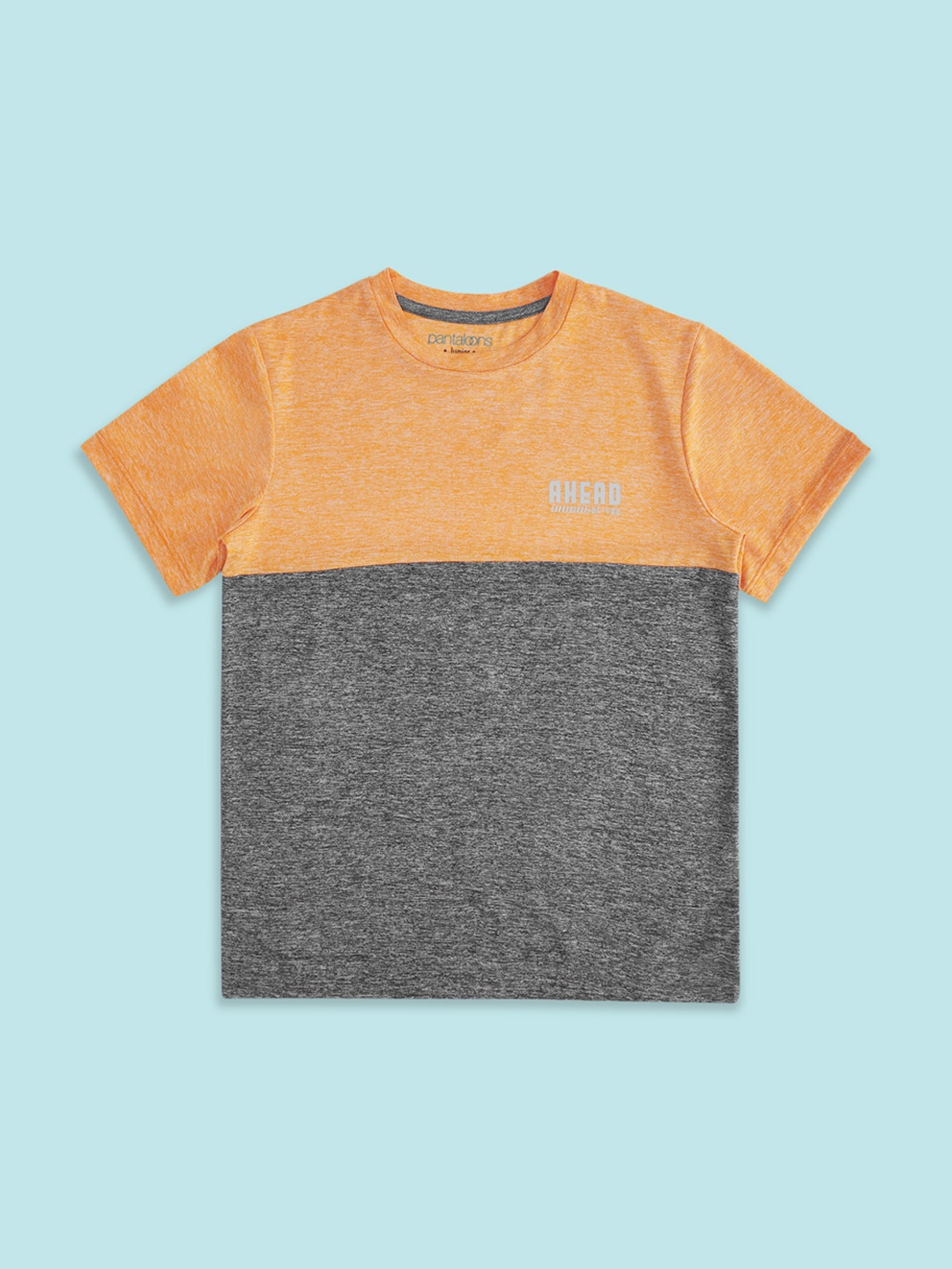 

Pantaloons Junior Boys Orange Colourblocked T-shirt