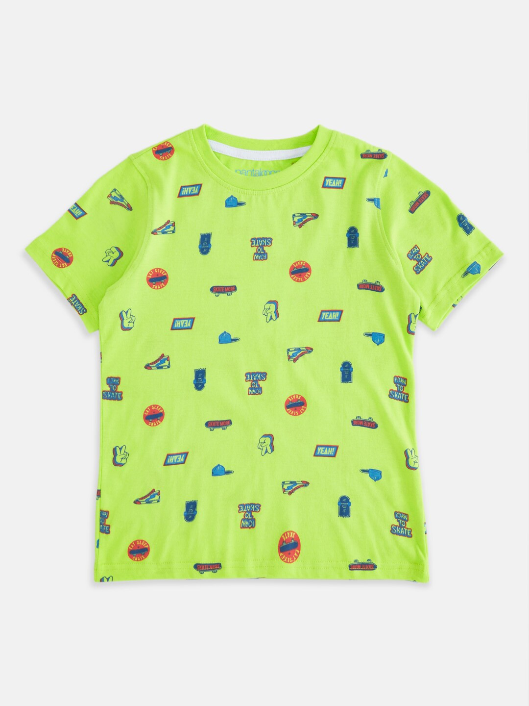 

Pantaloons Junior Boys Yellow Printed CottonT-shirt