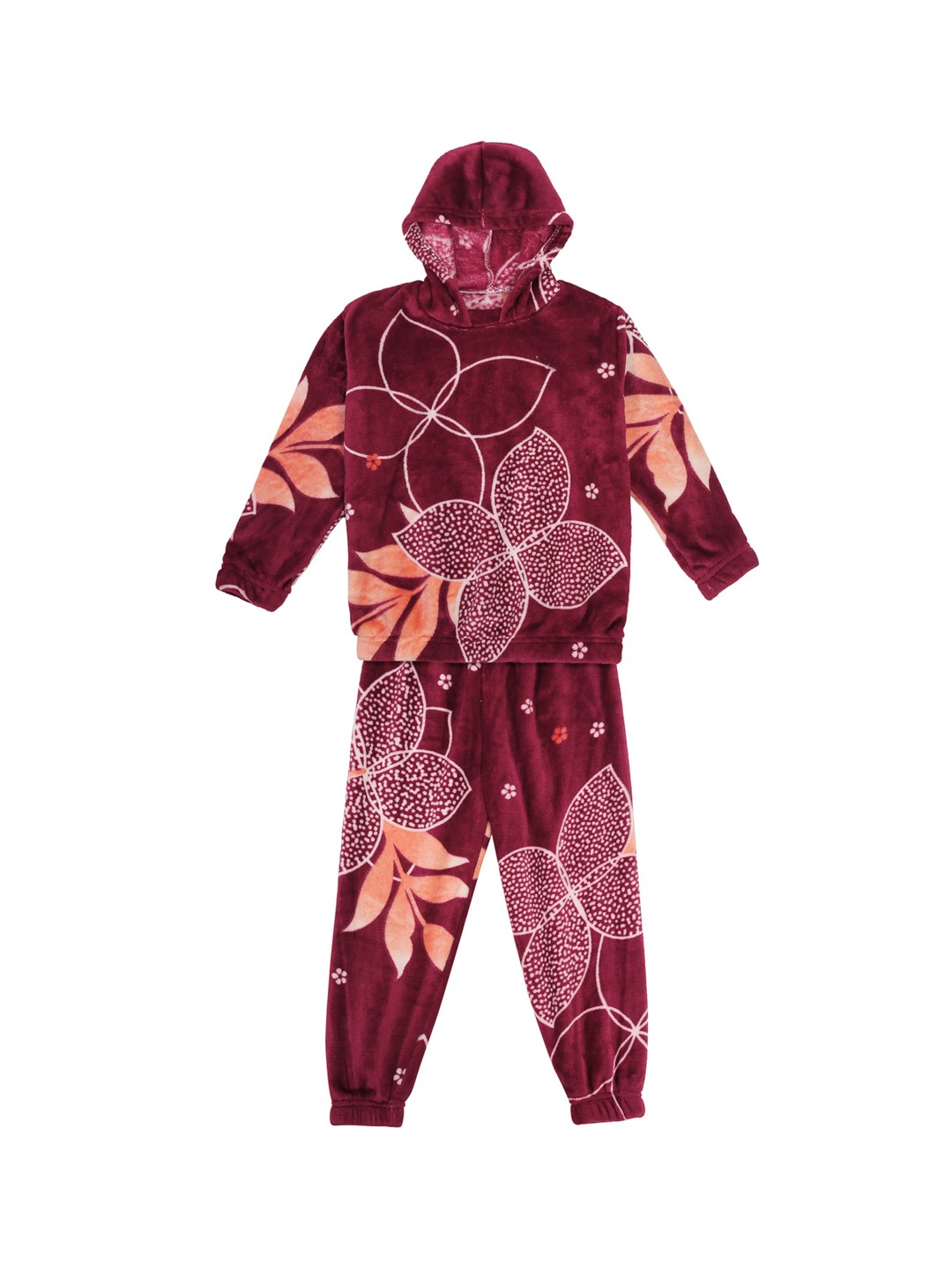 

KLOTTHE Unisex Kids Purple & White Printed Night Suit