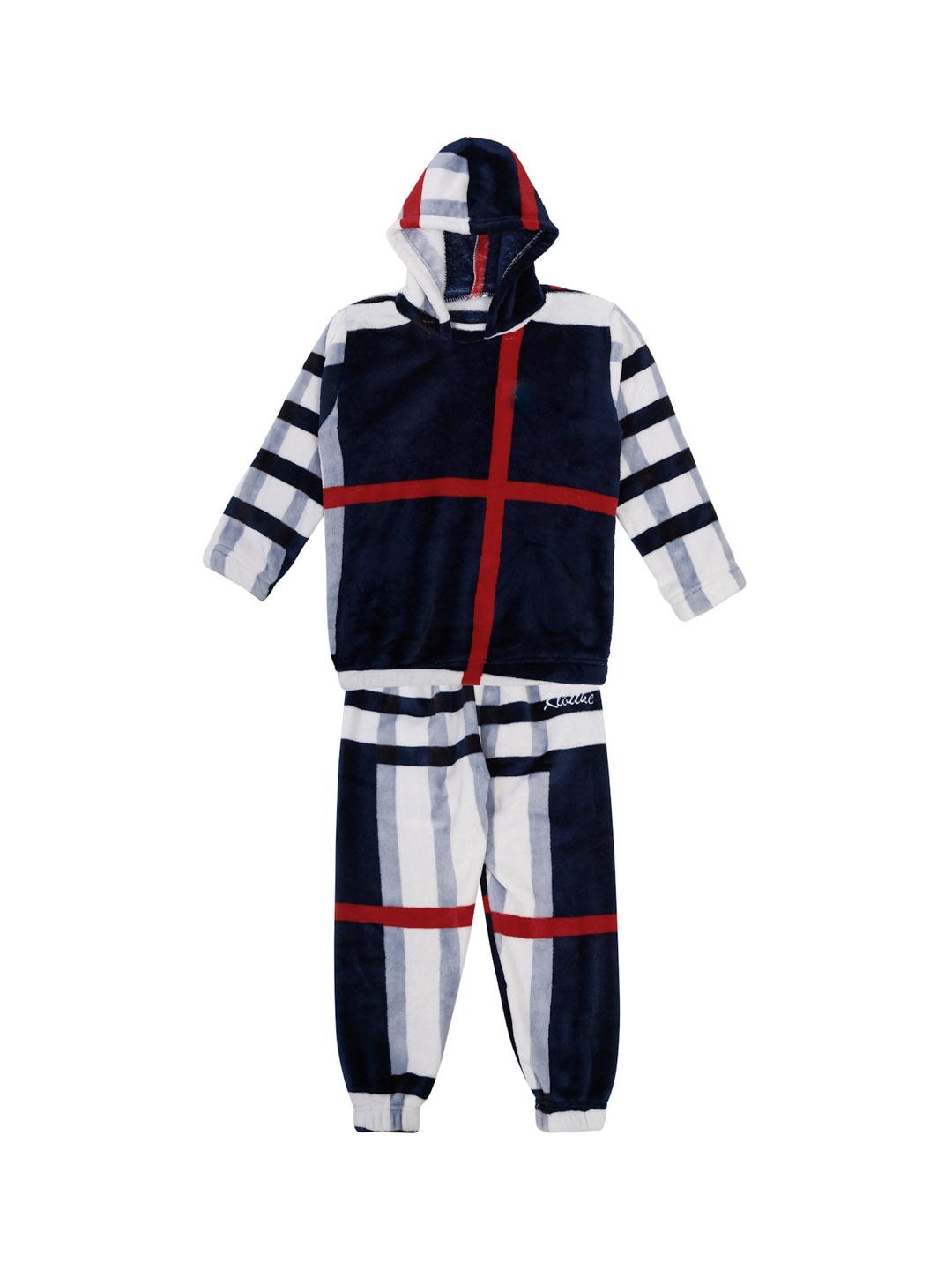 

KLOTTHE Unisex Kids White & Black Striped Night suit