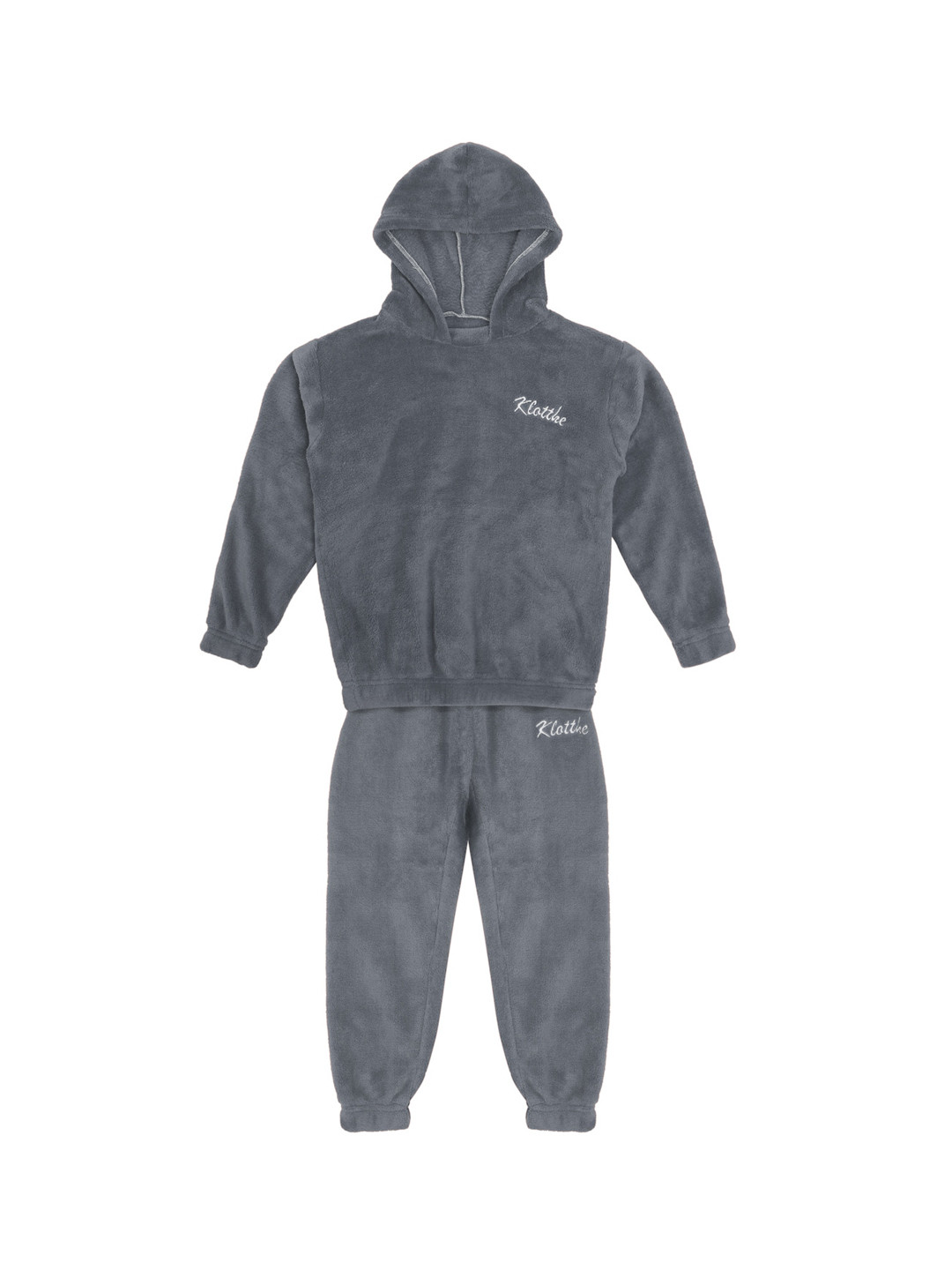 

KLOTTHE Unisex Kids Grey Solid Night Suit