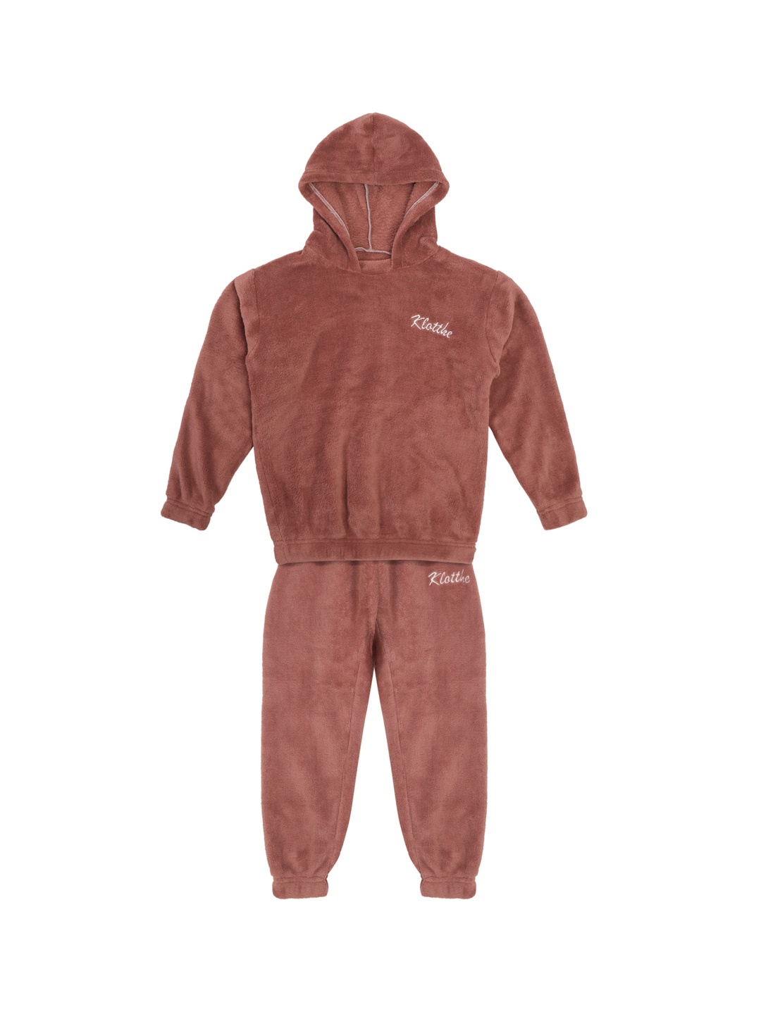 

KLOTTHE Unisex Kids Rust Solid Night Suit