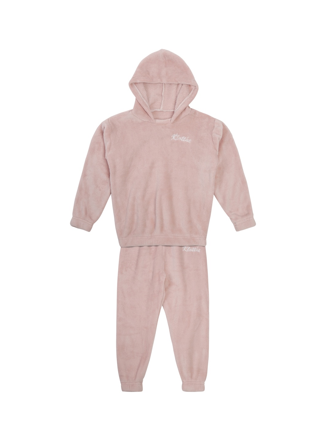 

KLOTTHE Unisex Kids Pink Solid Night Suit