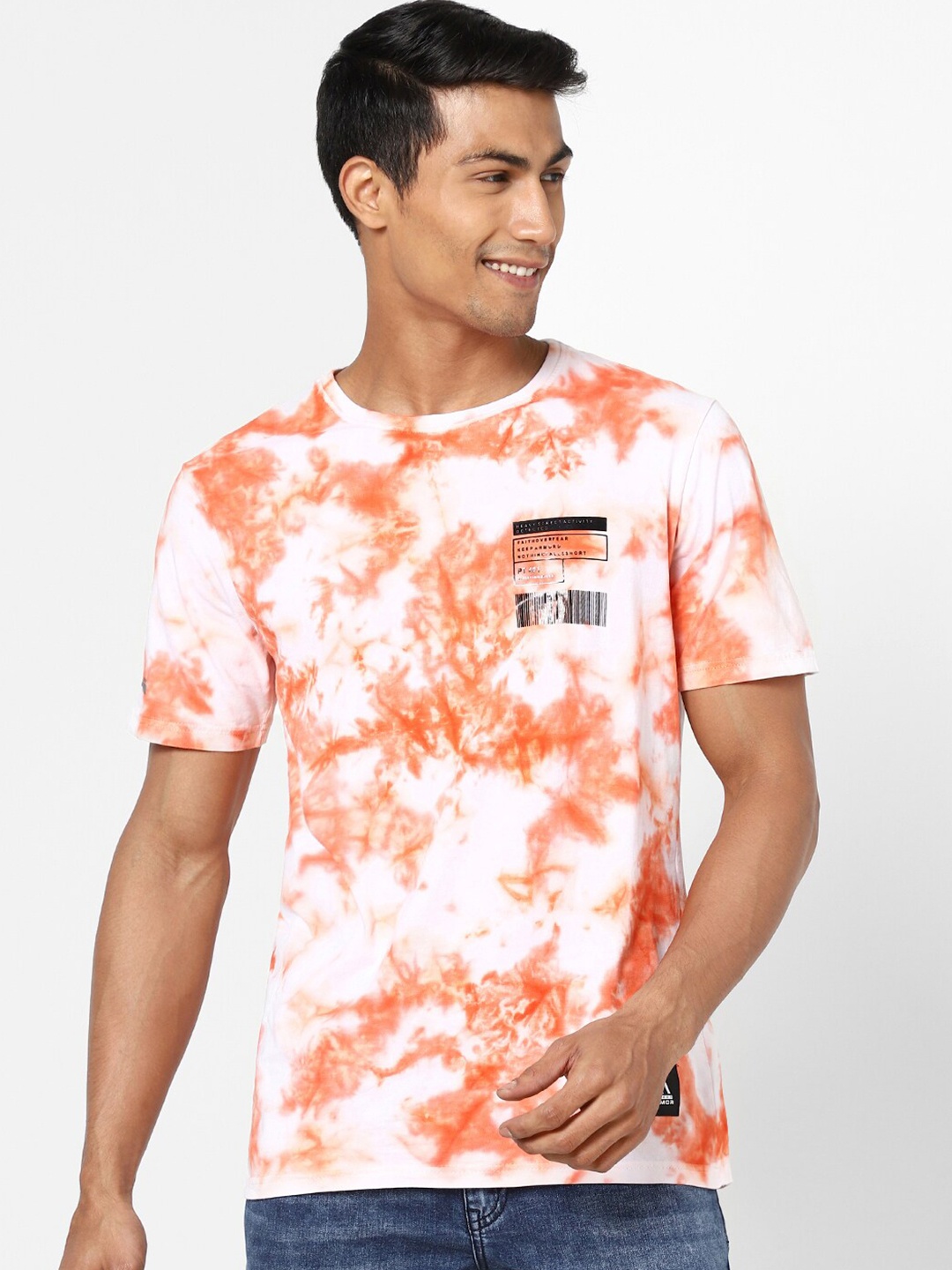 

Street Armor by Pantaloons Men Orange Tie and Dye Printed T-shirt