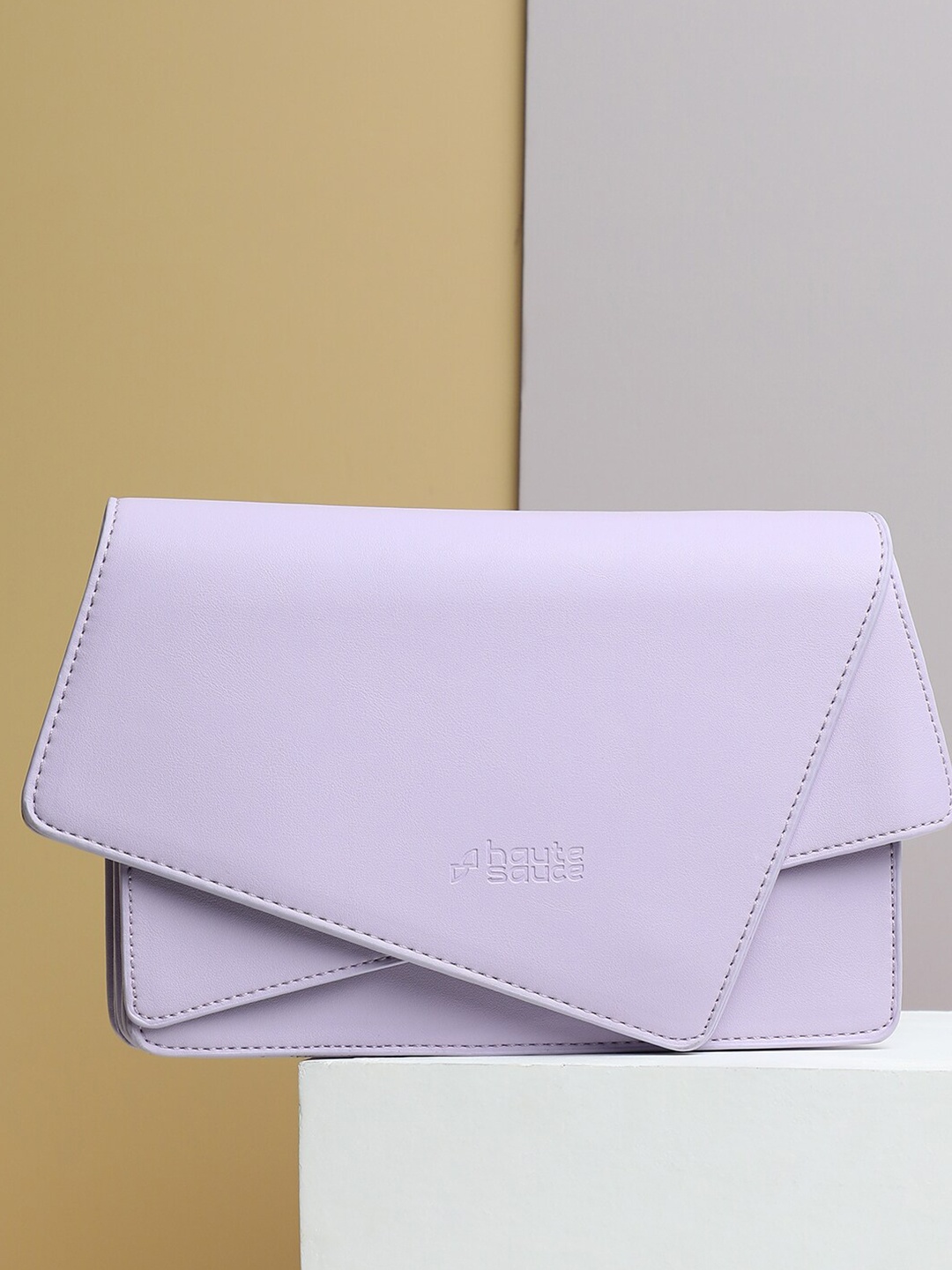 

HAUTE SAUCE by Campus Sutra Purple Envelope Clutch