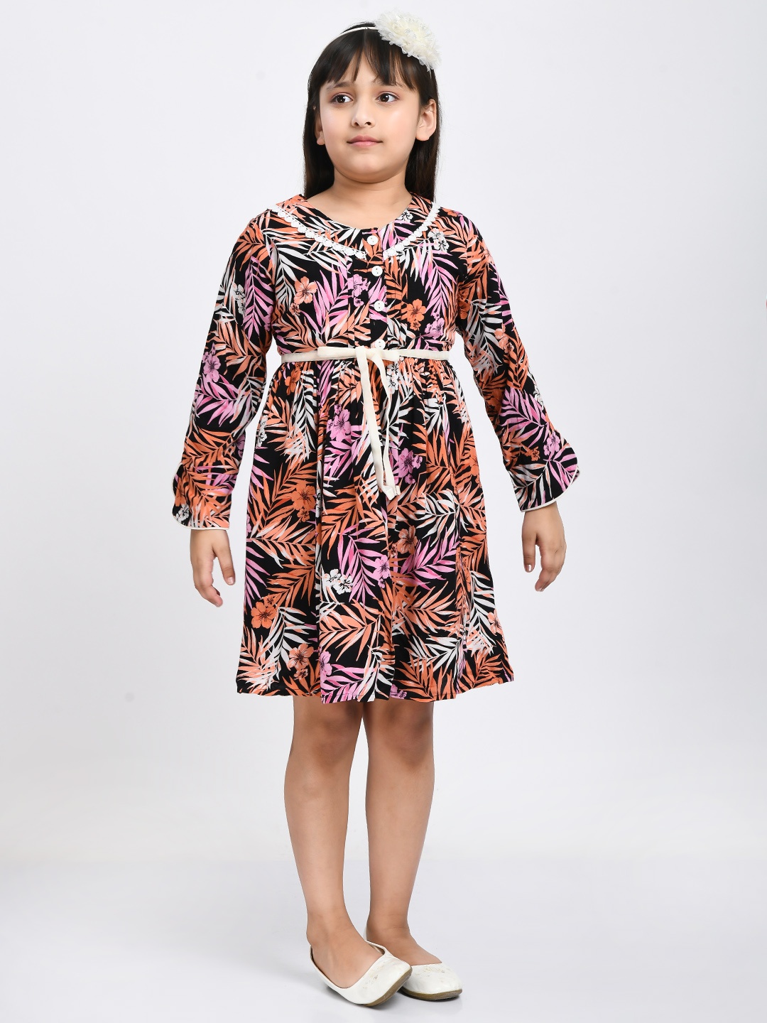 

Bella Moda Multicoloured Pure Cotton Floral Dress, Multi