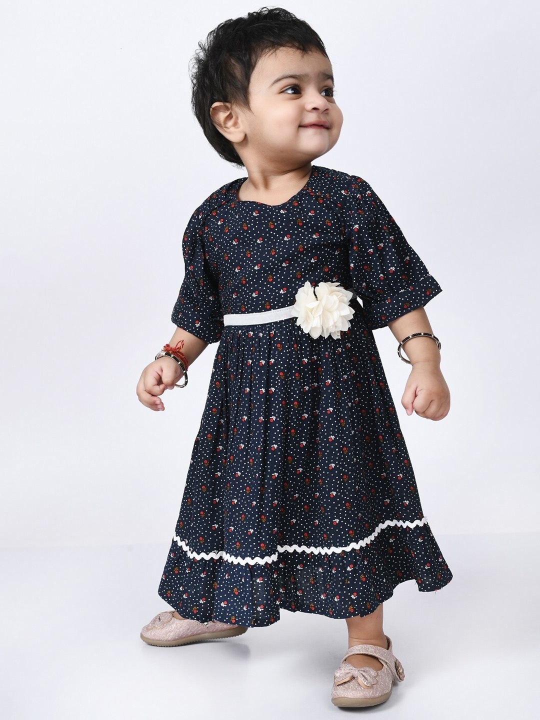 

Bella Moda Blue Pure Cotton Floral Dress