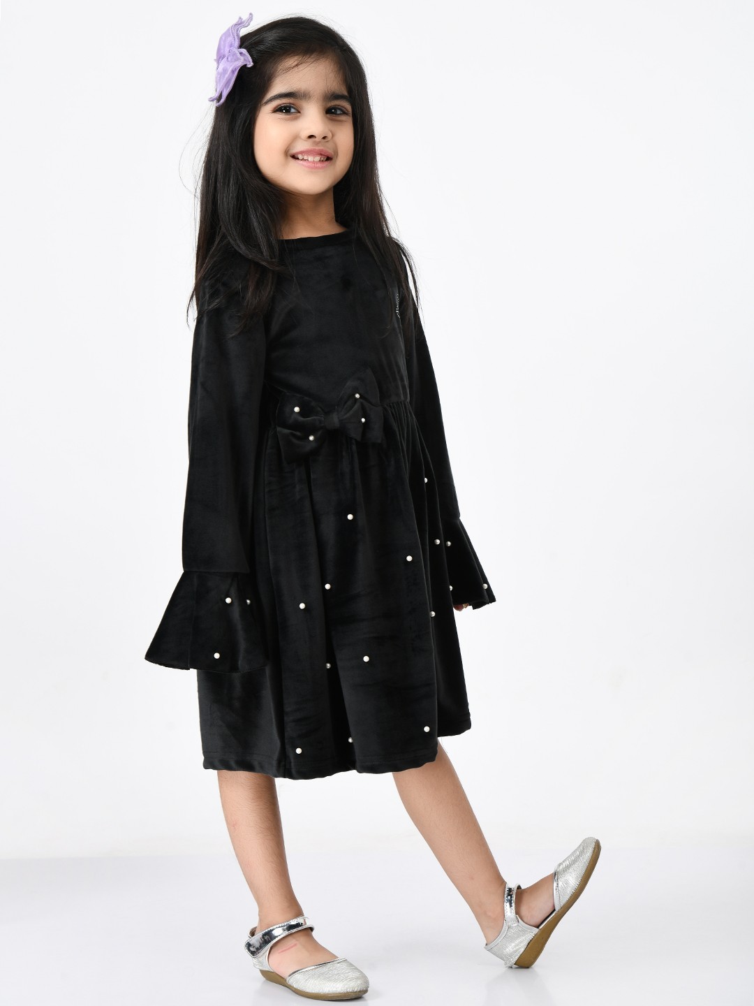 

Bella Moda Black Cotton A-Line Dress