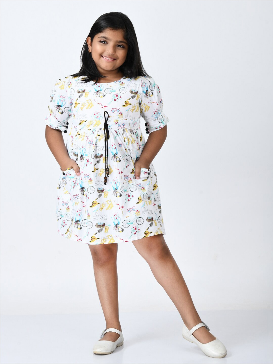 

Bella Moda White A-Line Pure Cotton Dress