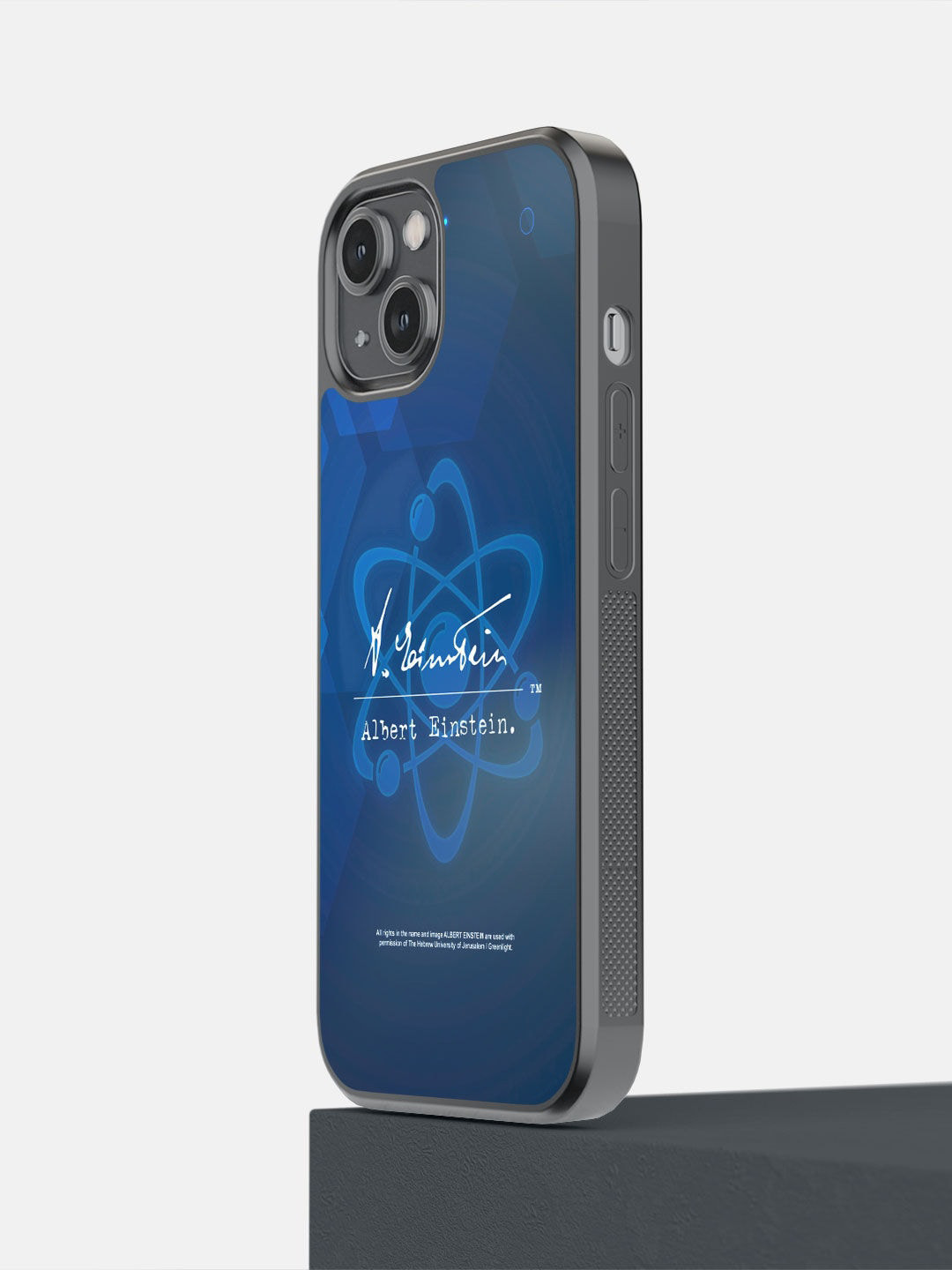 

macmerise Blue Printed Albert Einstein Atom iPhone 14 Phone Back Case