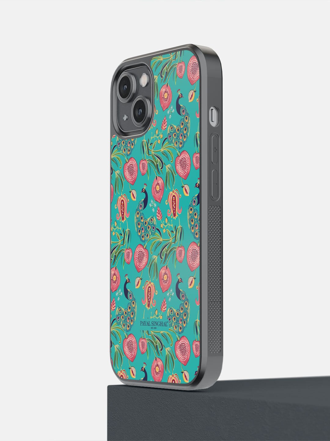 

macmerise Green & Pink Payal Singhal Anaar and Mor Teal Printed iPhone 14 Phone Covers
