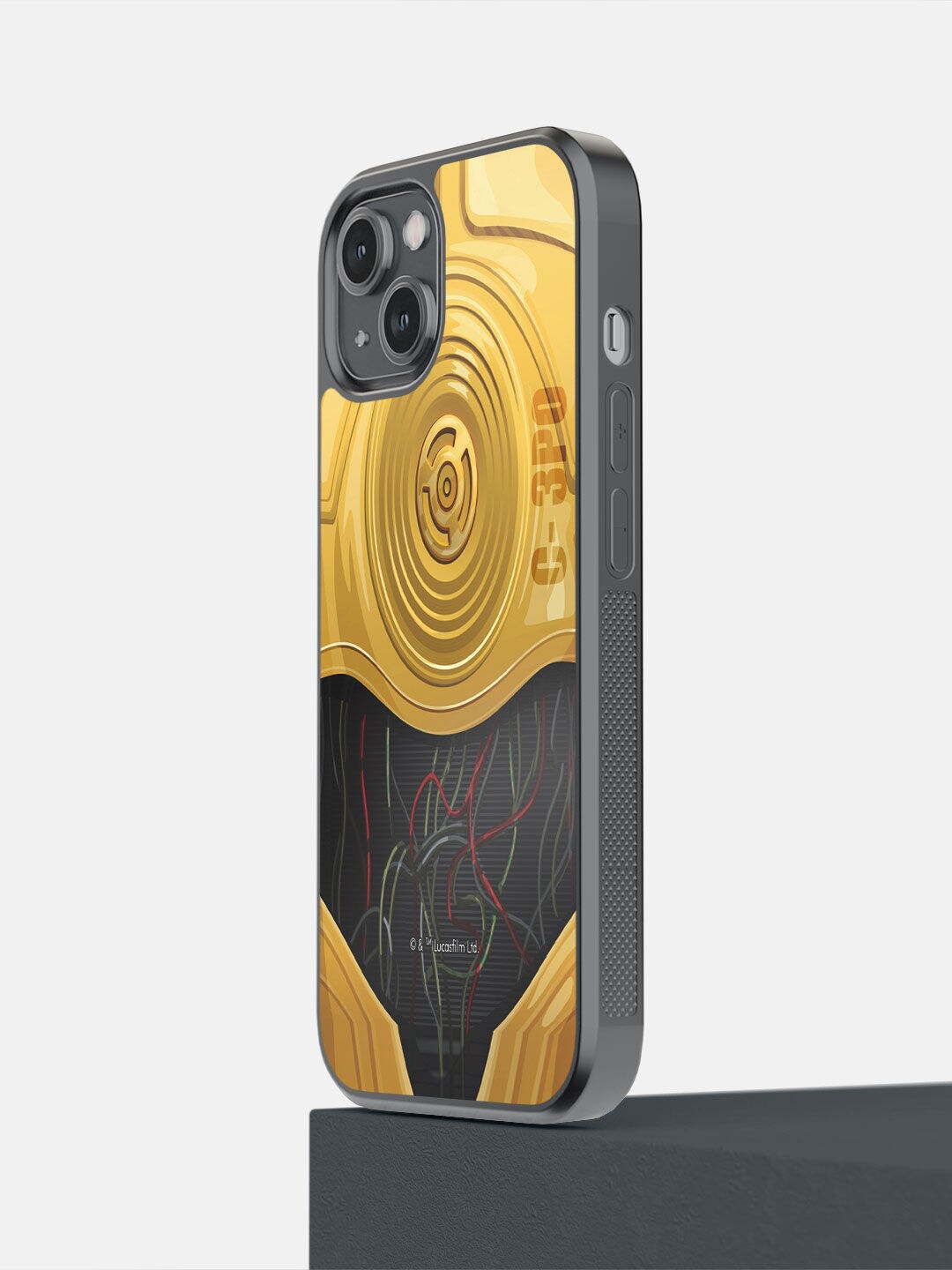 

macmerise Gold-Toned & Black Attire C3PO iPhone 14 Back Case