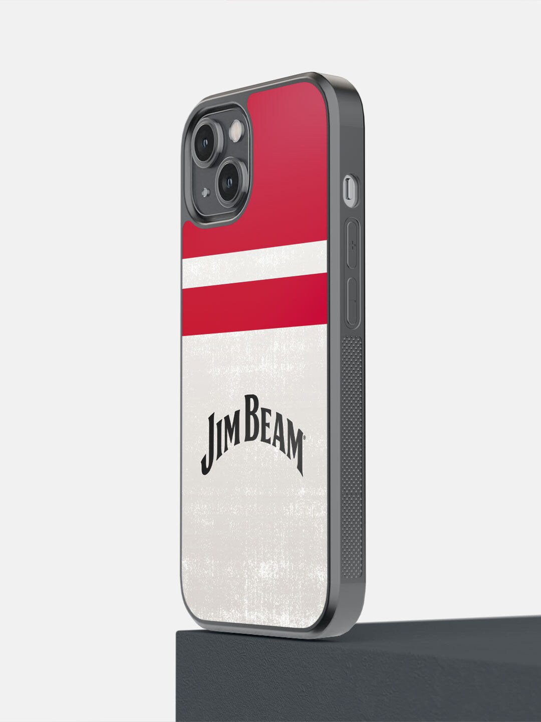

macmerise Black Printed Jim Beam Striped Design iPhone 14 Phone Back Case