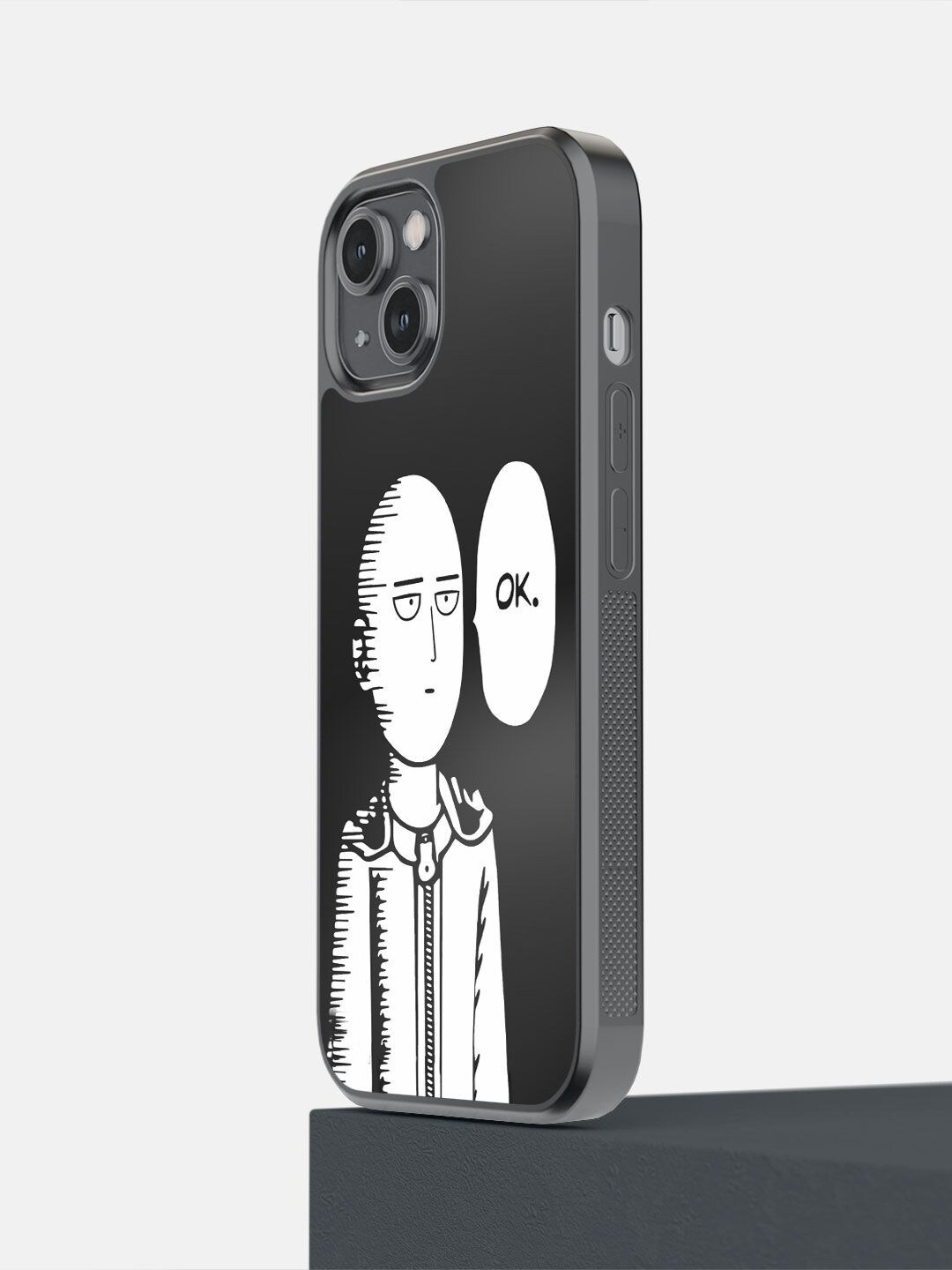 

macmerise Black & White Saitama Not Impressed Design iPhone 14 Mobile Phone Case