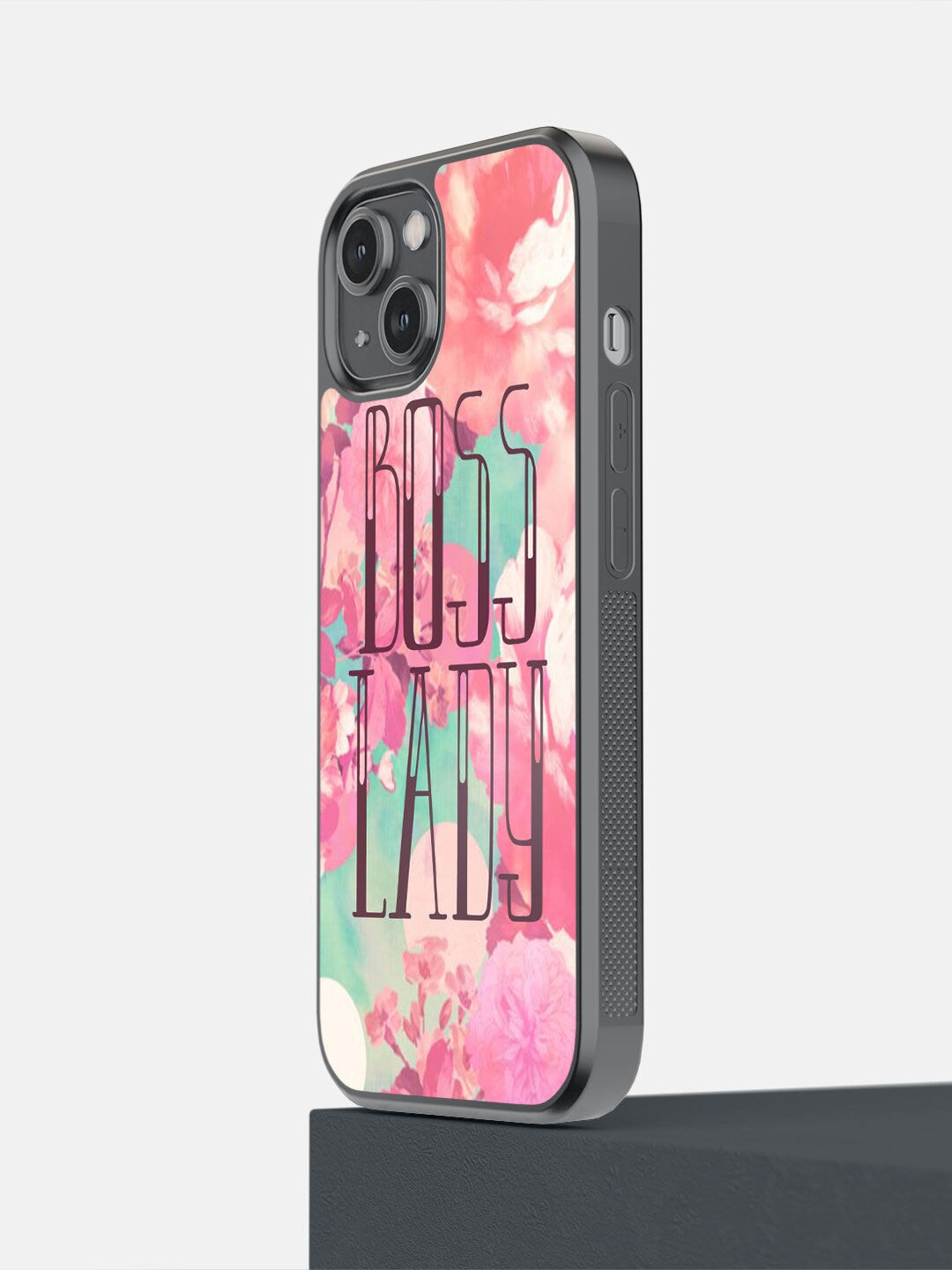 

macmerise Pink & Black Boss Lady Printed iPhone 14 Bumper Back Case