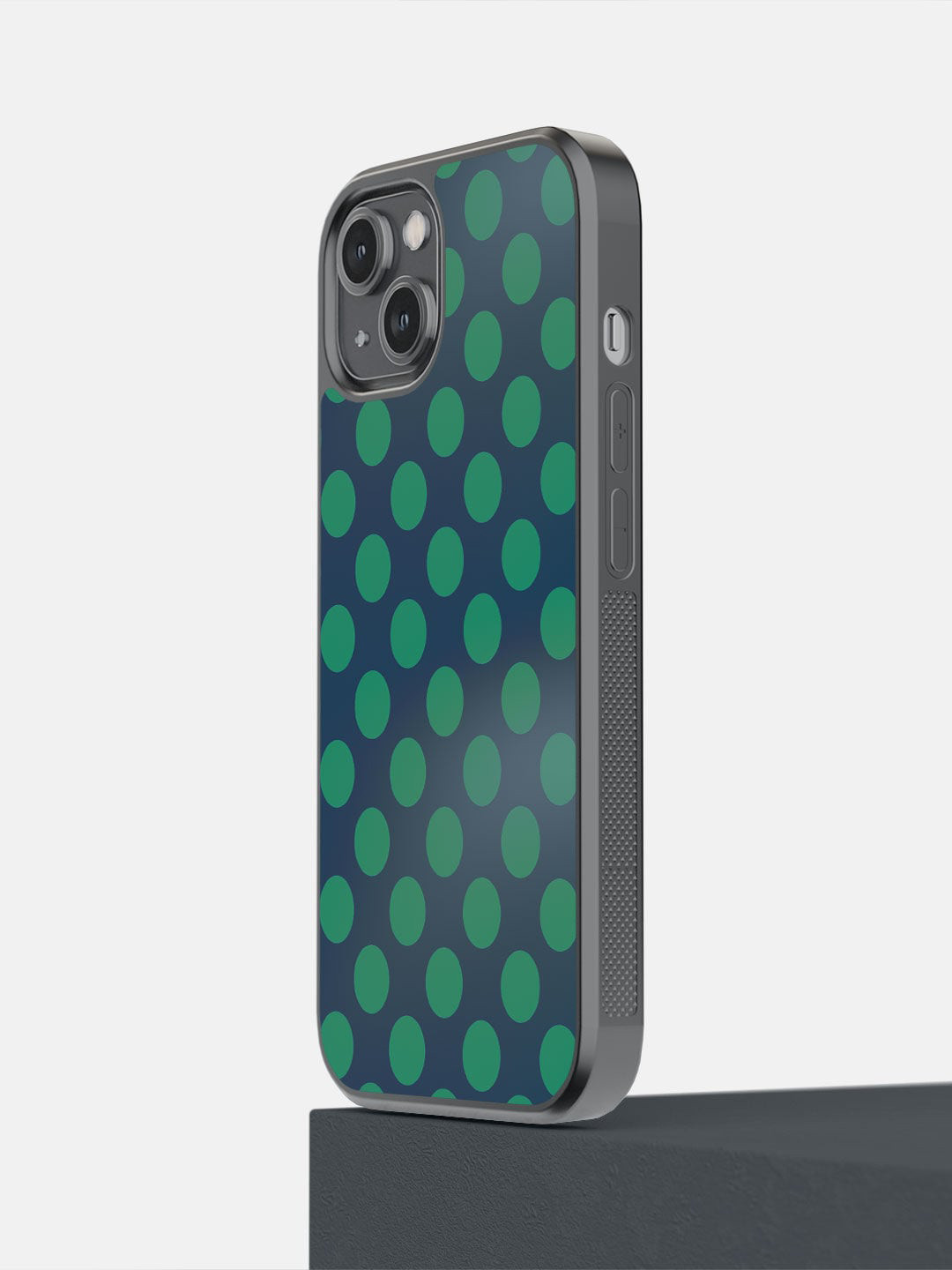 

macmerise Green & Blue Polka Dot Printed iPhone 14 Bumper Case