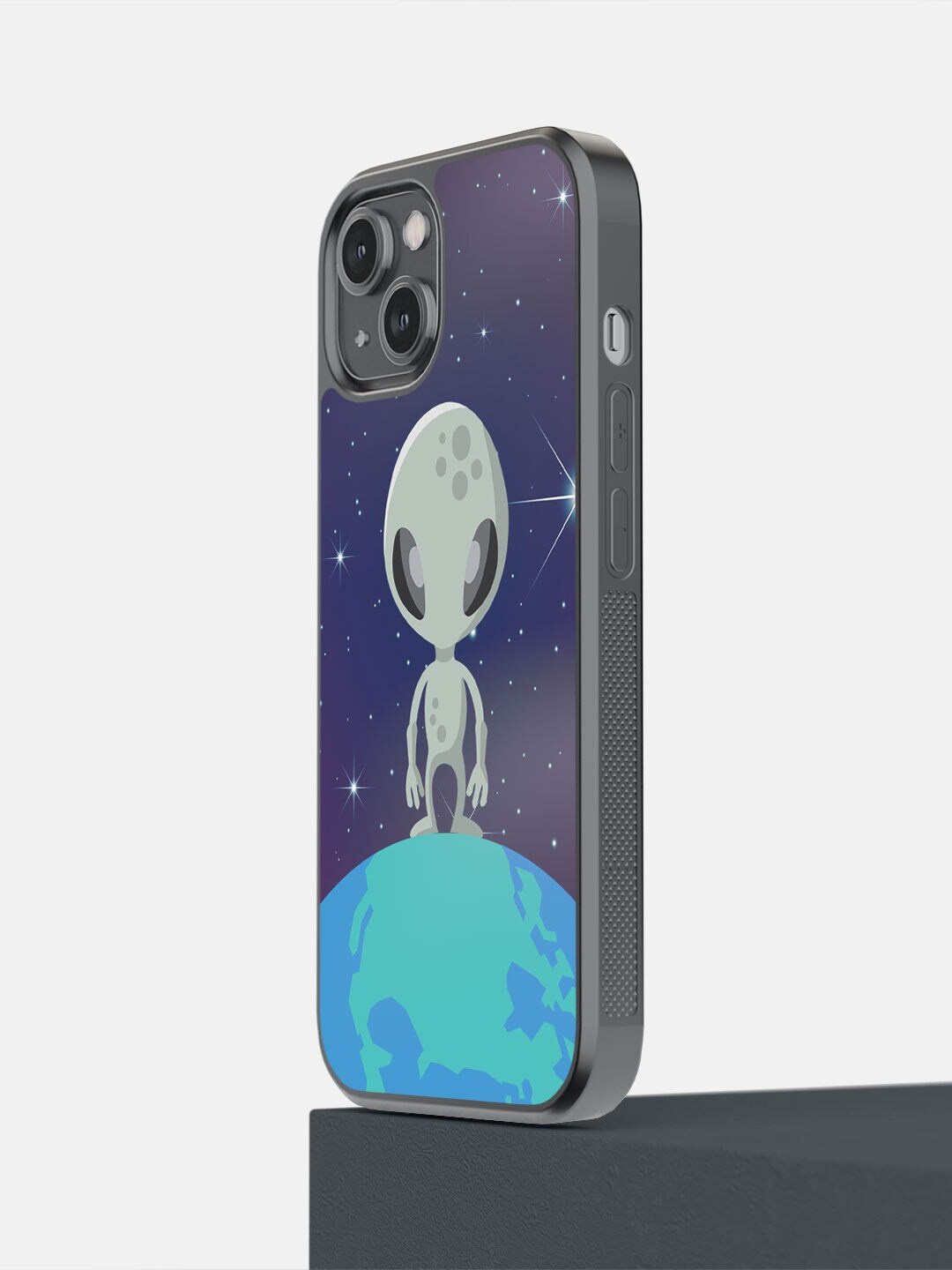 

macmerise Blue Alien Printed iPhone 14 Bumper Case
