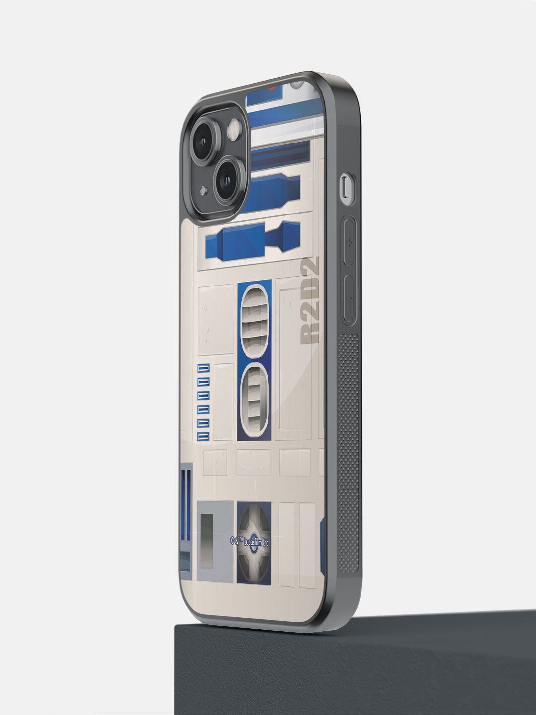 

macmerise Grey & Blue Printed Attire R2D2 iPhone 14 Bumper Phone Back Case