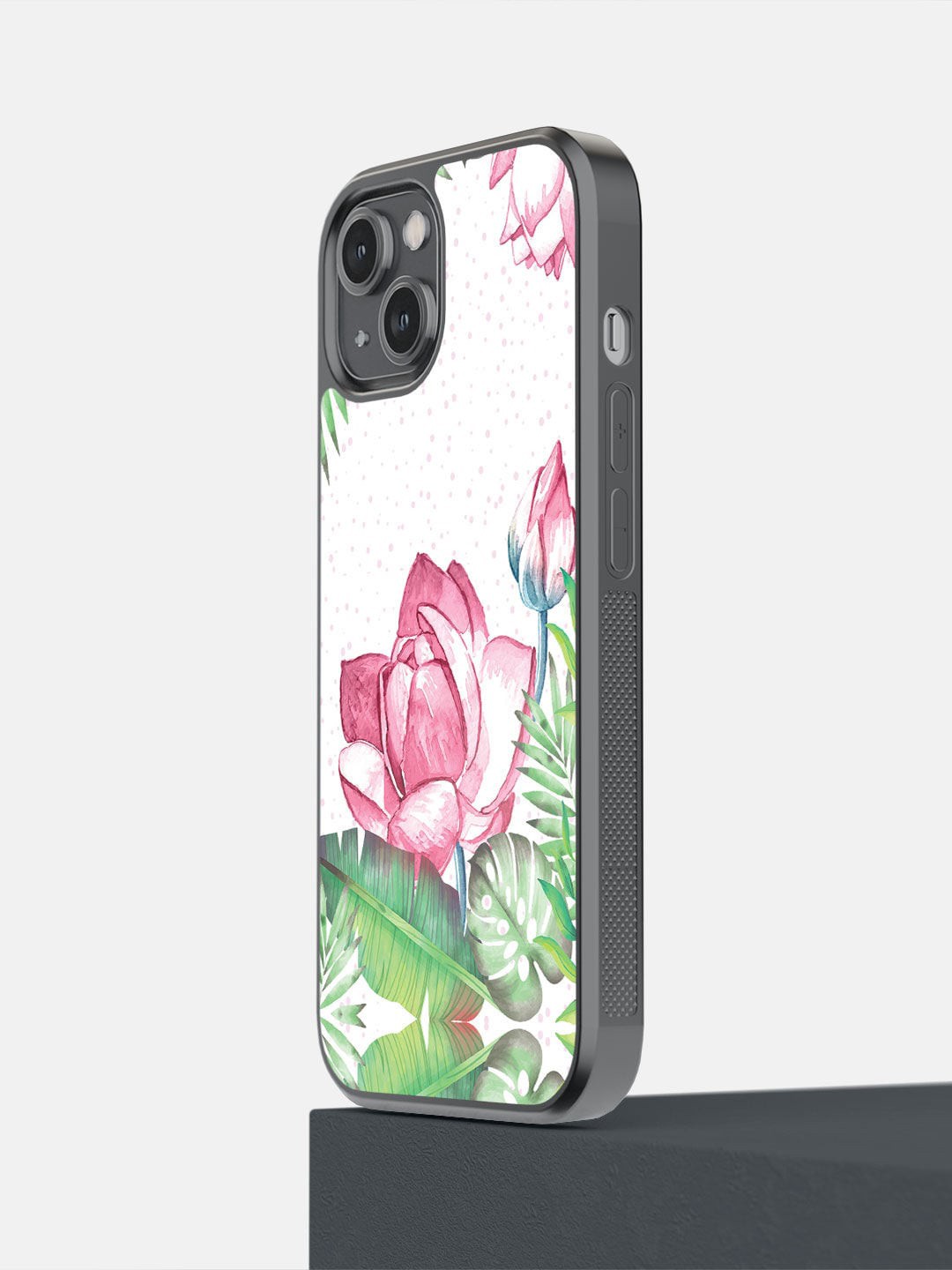 

macmerise White Laotian Lotus Printed iPhone 14 Bumper Case