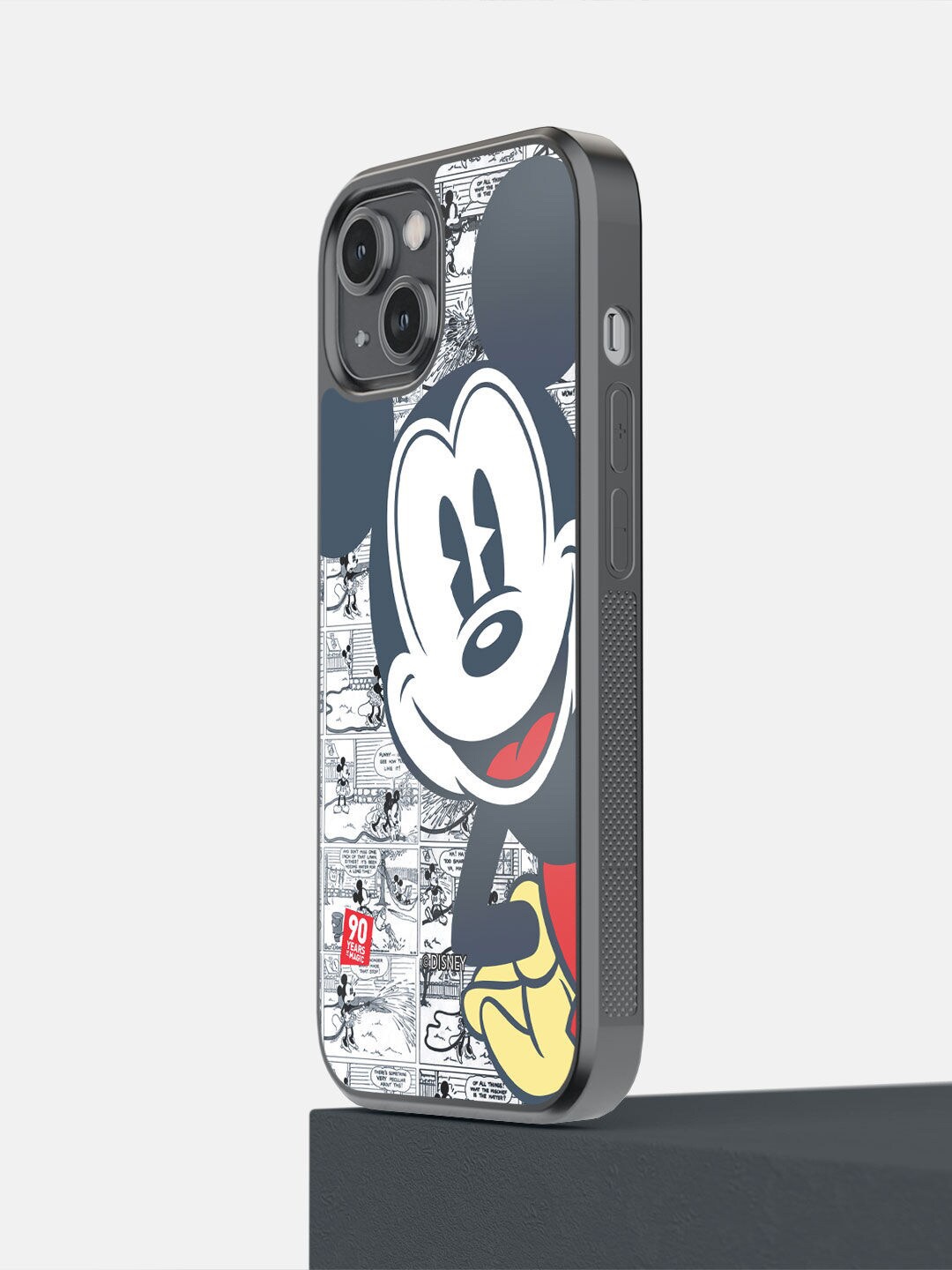 

macmerise White Mickey Comicstrip Printed iPhone 14 Bumper Case