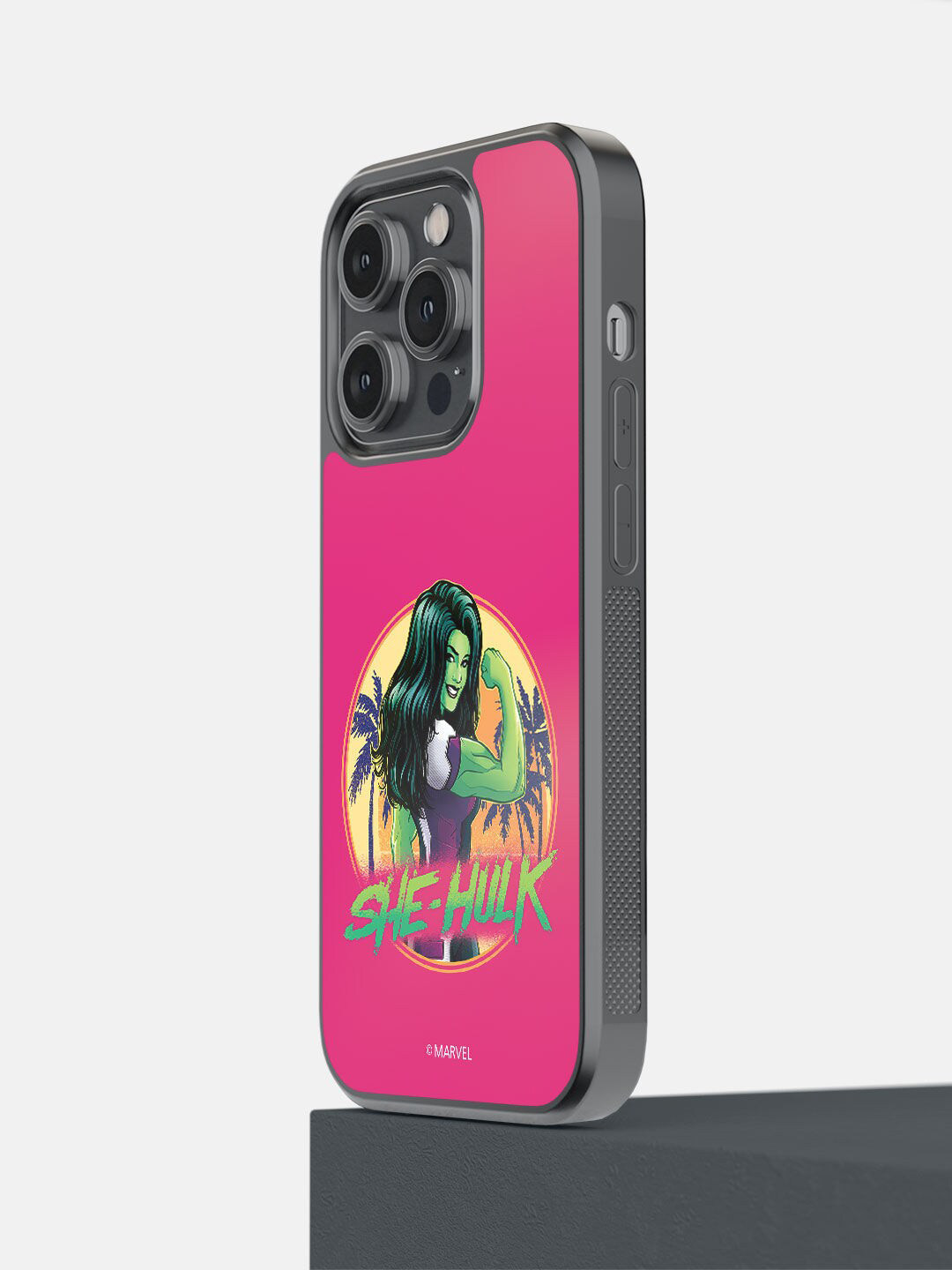 

macmerise Pink Printed She Hulk Pose iPhone 14 Pro Phone Back Case