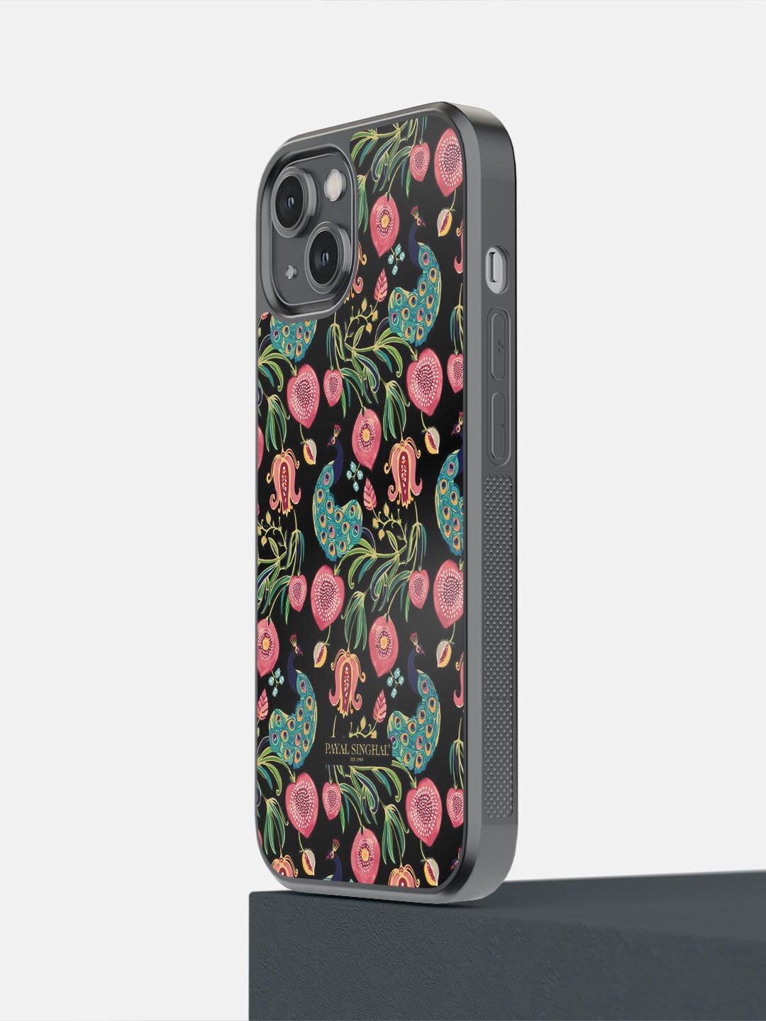 

macmerise Black Printed Payal Singhal Anaar and Mor Design iPhone 14 Phone Back Case