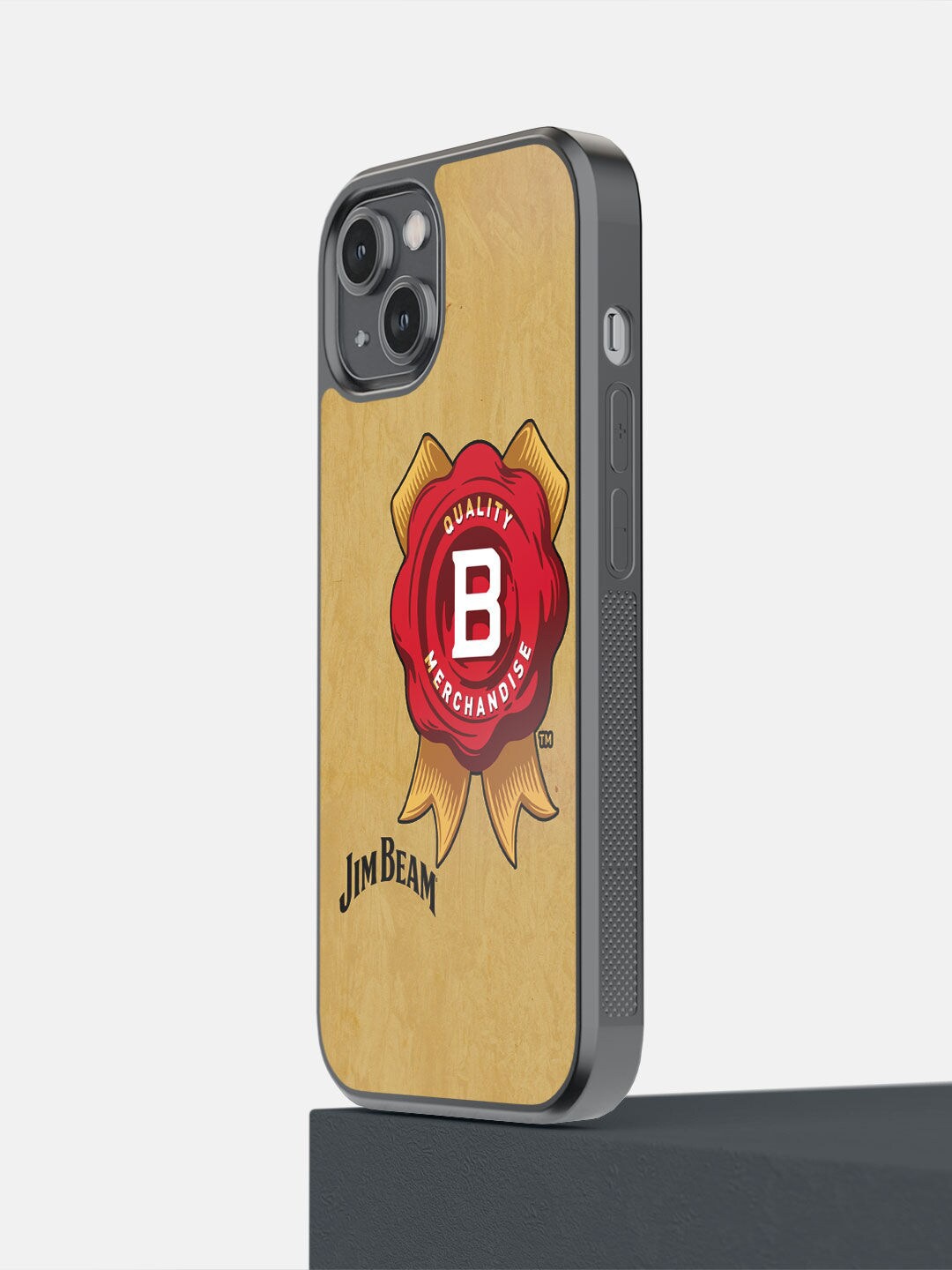 

macmerise Brown & Red Printed Jim Beam Vintage iPhone 14 Bumper Phone Back Case