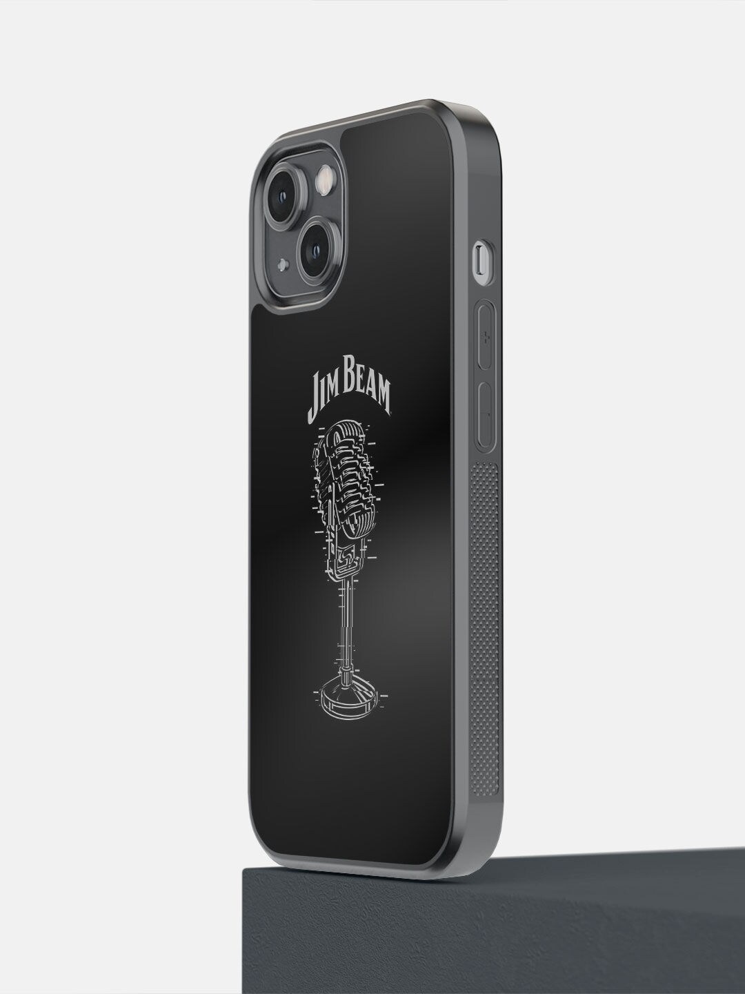 

macmerise Black Jim Beam Retro Mic Printed iPhone 14 Bumper Case