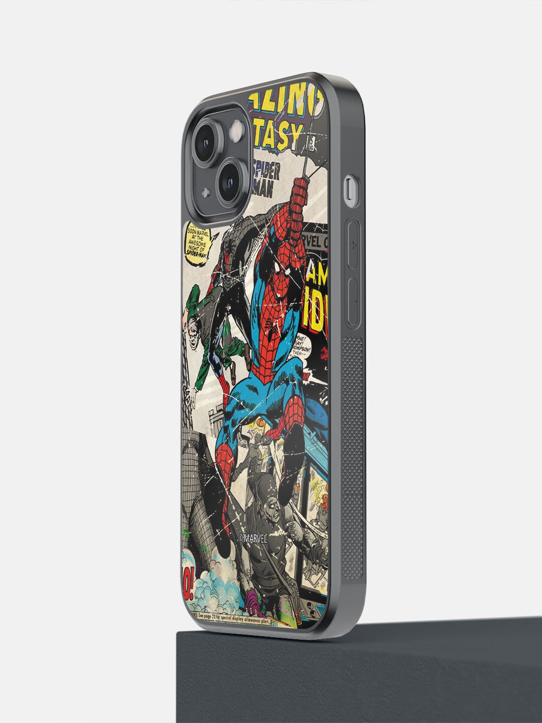 

macmerise Red & Blue Spider-Man Printed iPhone 14 Bumper Back Case, White